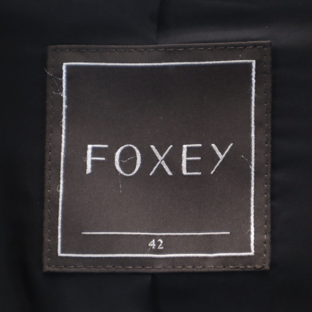 FOXEY フォクシー 日本製 リブニット切替 ウールジャケット 42 ブラック レディース