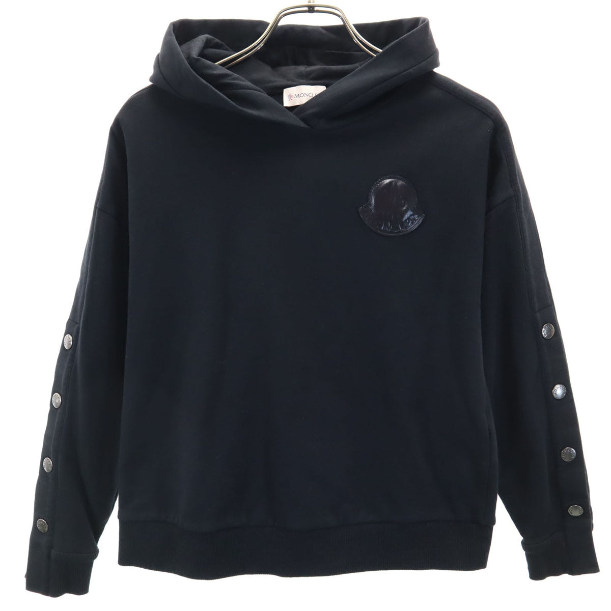 MONCLER モンクレール 長袖 スウェットパーカー 10A 黒 プルオーバー 裏起毛 キッズ
