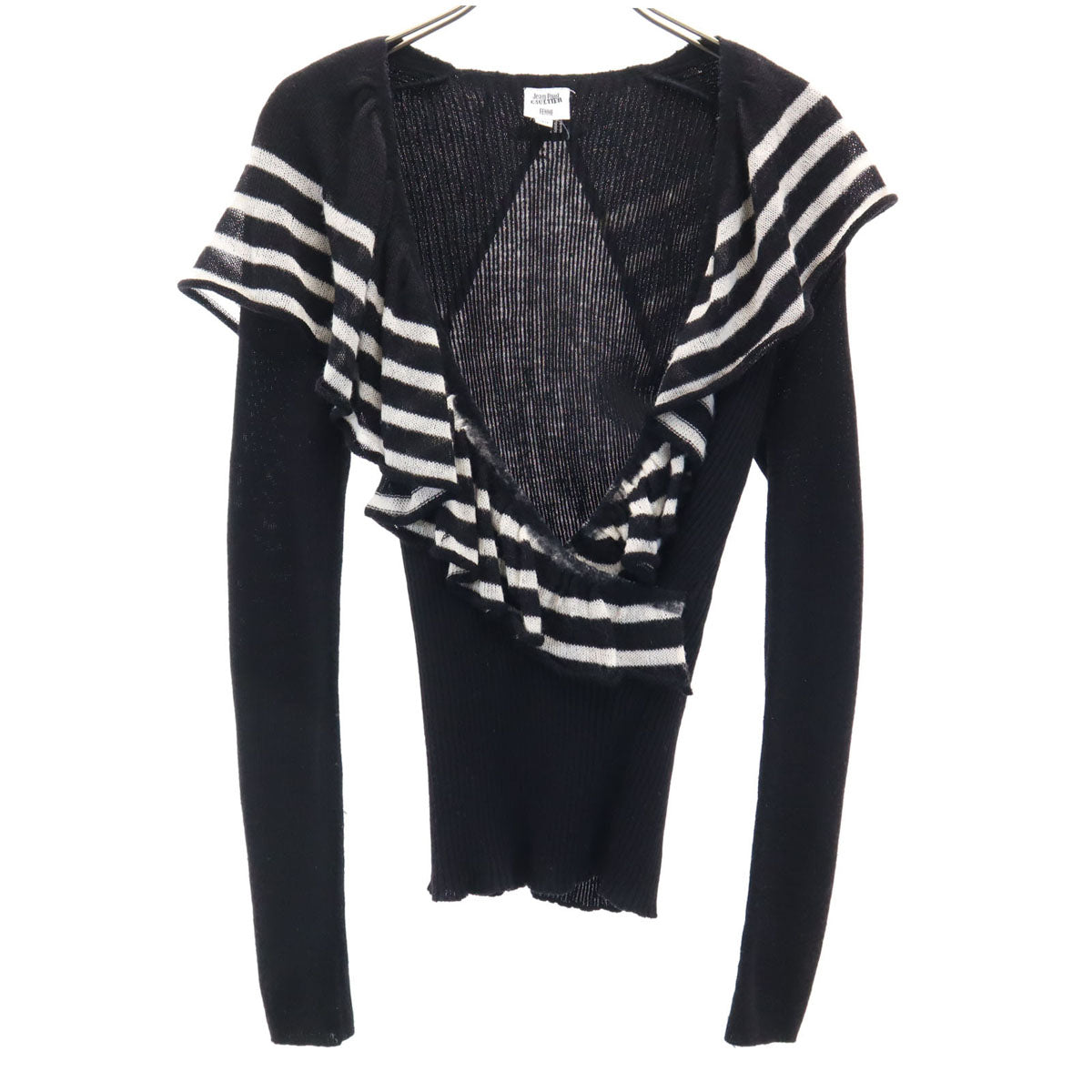 JEAN PAUL GAULTIER ジャンポールゴルチェ 日本製 ウール 長袖 セーター 40 黒 ニット レディース