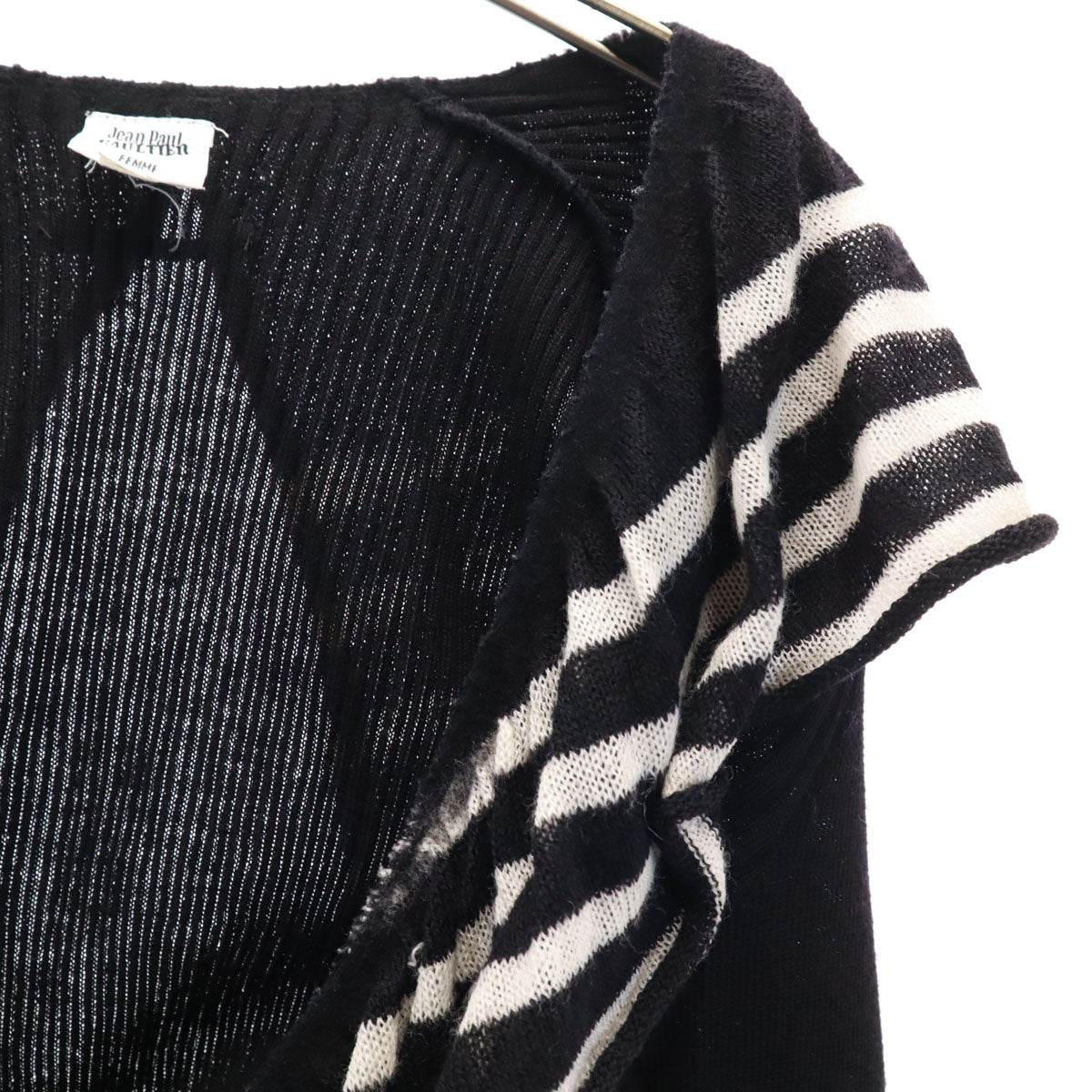 JEAN PAUL GAULTIER ジャンポールゴルチェ 日本製 ウール 長袖 セーター 40 黒 ニット レディース