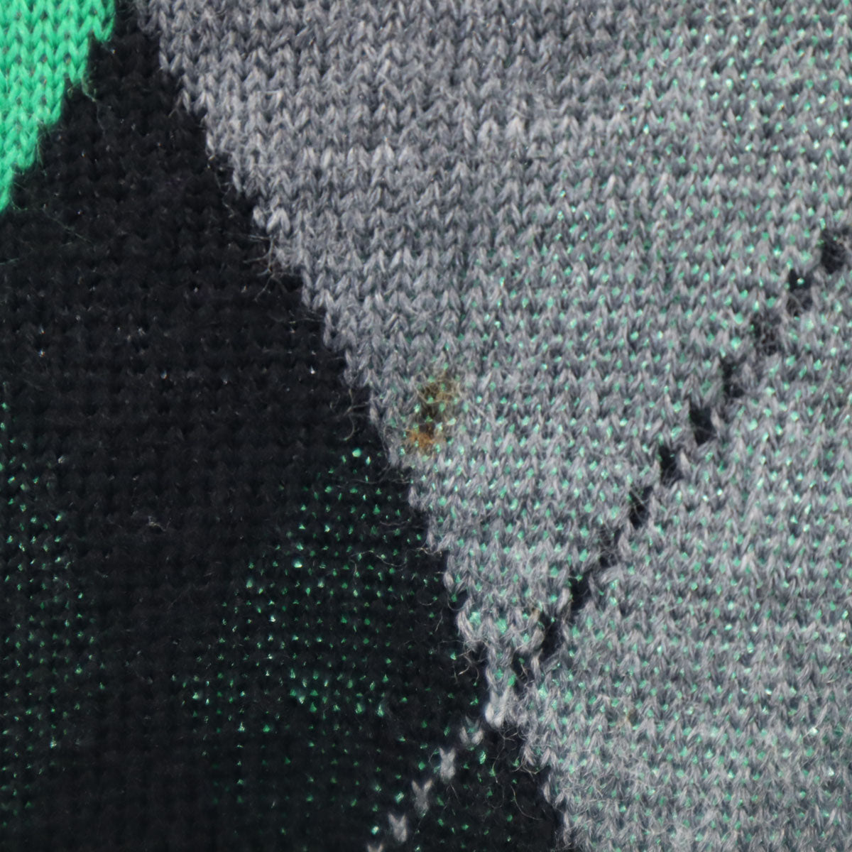 JOHN LAWRENCE SULLIVAN ジョンローレンスサリバン ウールブレンド 長袖 Vネック アーガイル セーター 36 グレー ニット メンズ