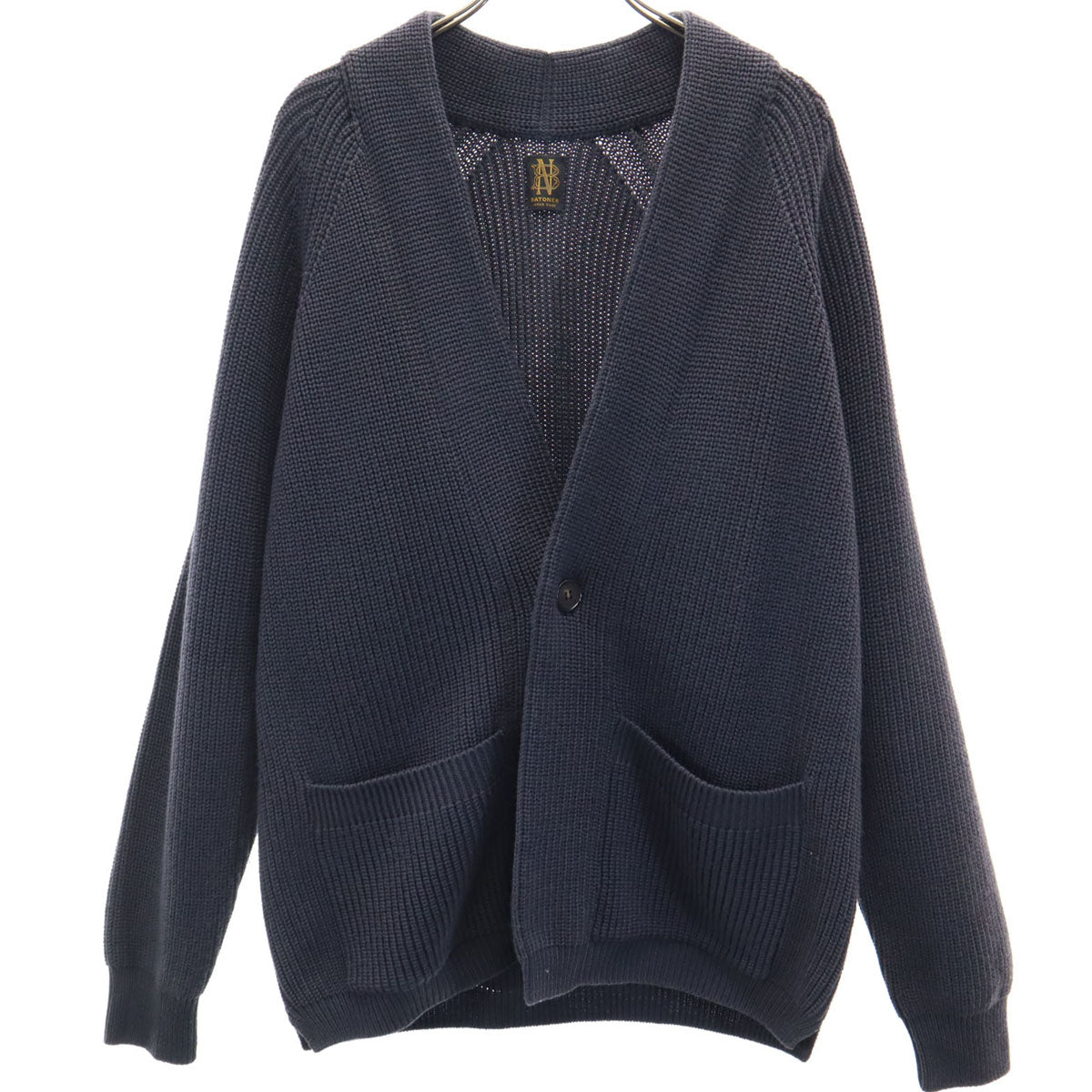 BATONER バトナー 日本製 ウール 長袖 ニットカーディガン 1 グレー 厚手 メンズ