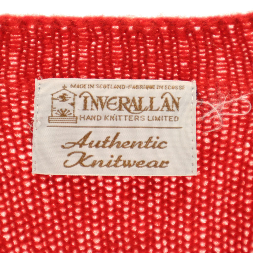 INVERALLAN インバーアラン 英国製 ウールブレンド 長袖 セーター レッド ニット メンズ