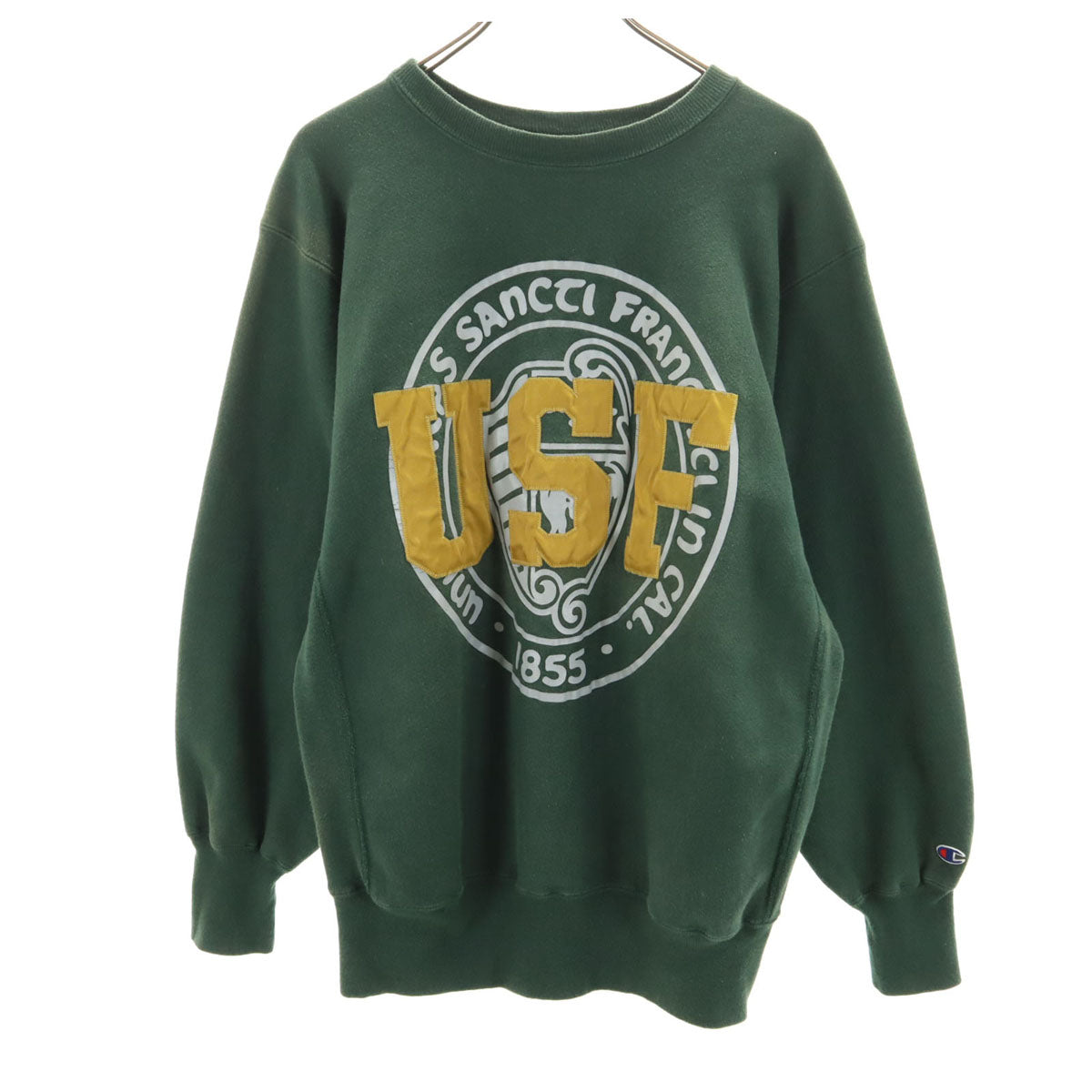 Champion チャンピオン 90s USA製 オールド 刺繍タグ 長袖 スウェット XL グリーン系 メンズ