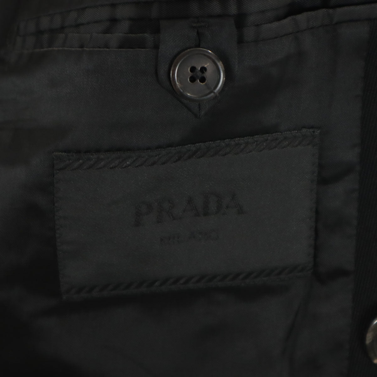 PRADA プラダ イタリア製 テーラードジャケット 48R ブラック メンズ