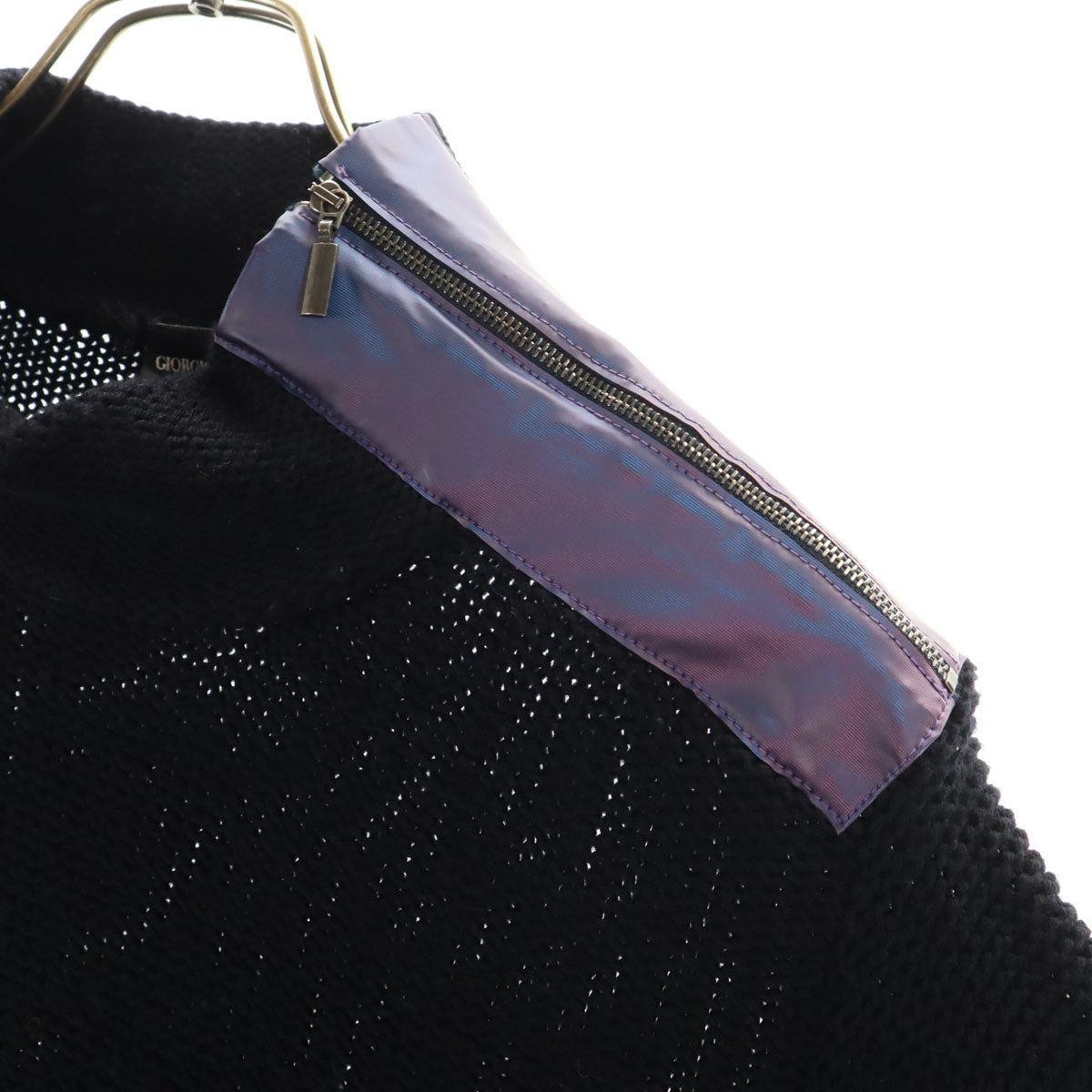 GIORGIO ARMANI ジョルジオアルマーニ イタリア製 長袖 ニット 48 ネイビー メンズ