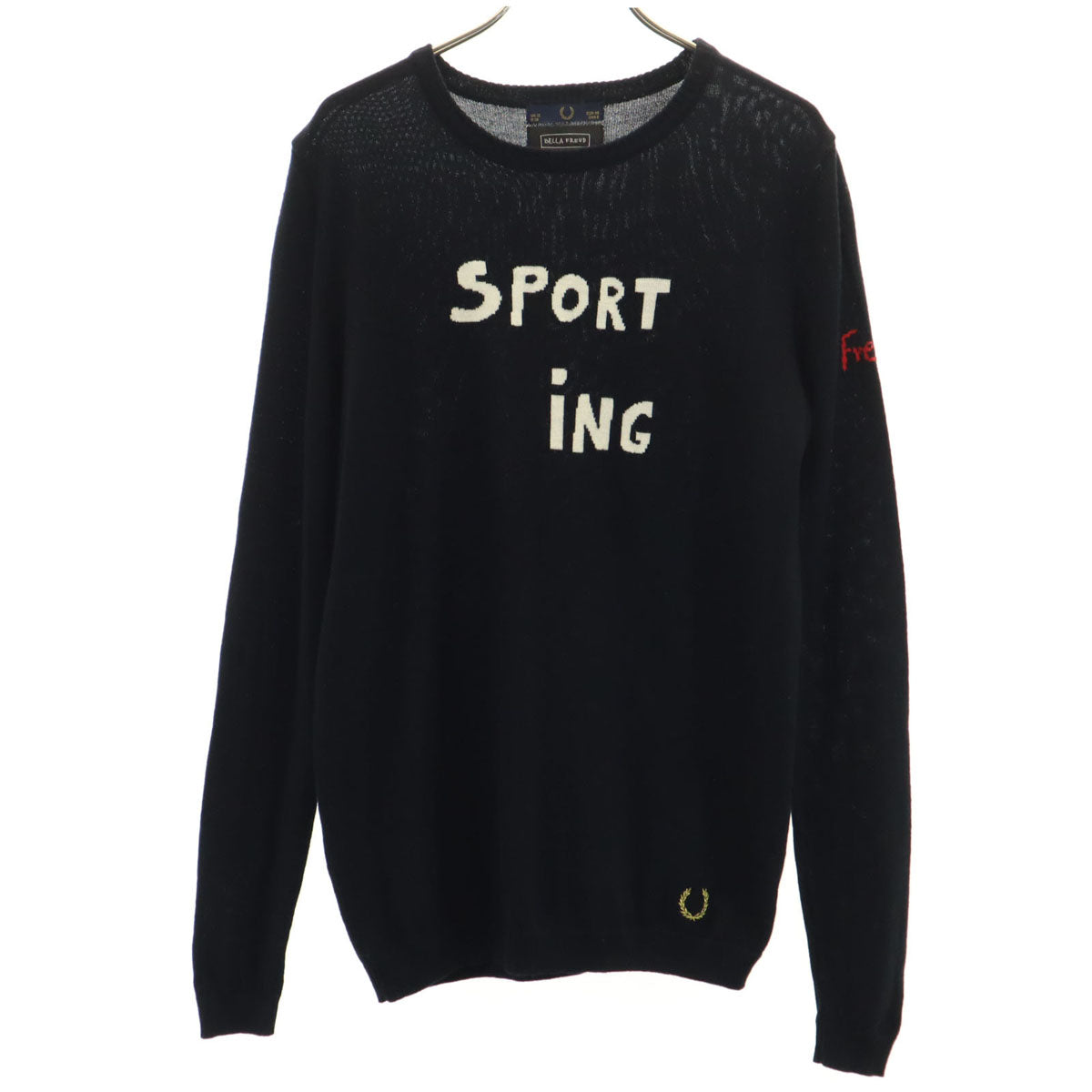 FRED PERRY フレッドペリー BELLA PREUD ベラフロイド コラボ 長袖 ニット 12 ブラック レディース