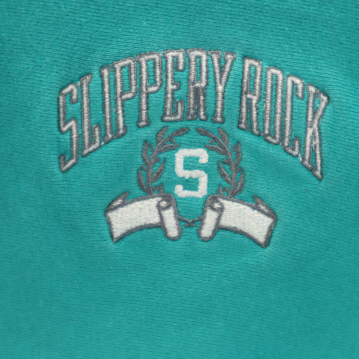 Champion チャンピオン 90s USA製 オールド 刺繍タグ SLIPPERY ROCK 長袖 リバースウィーブ スウェット トレーナー XL エメラルドグリーン メンズ