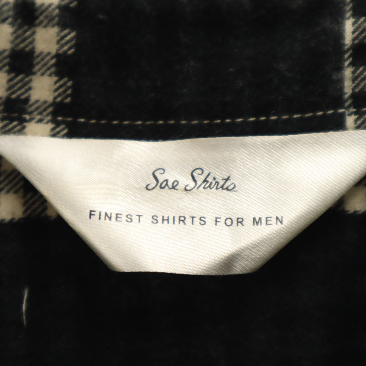 Sae shirts 日本製 チェック柄 長袖 ネルシャツ 42 ブラック メンズ