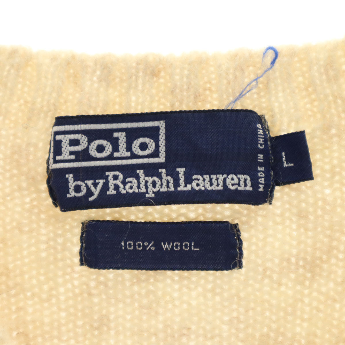 Polo by Ralph Lauren ポロバイラルフローレン 90s オールド ポロベア ポロベア刺繍 長袖 セーター L ベージュ ニット レディース