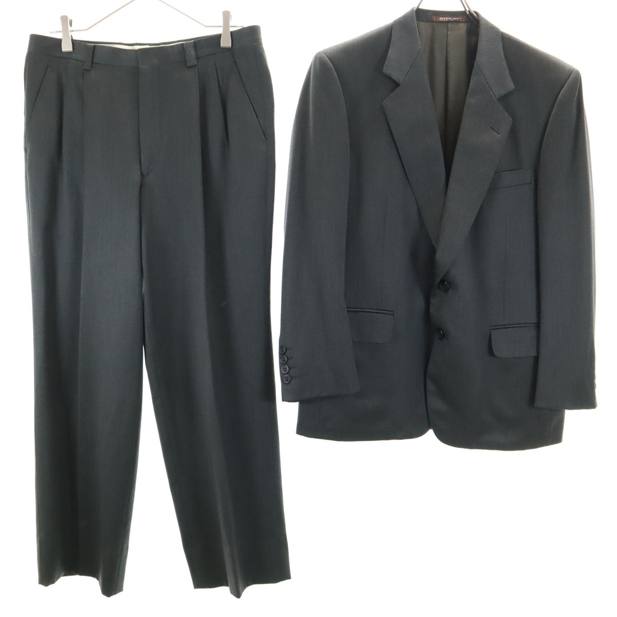 GIVENCHY ジバンシィ 90s ウール オールド スーツ 上下 セットアップ グレー メンズ