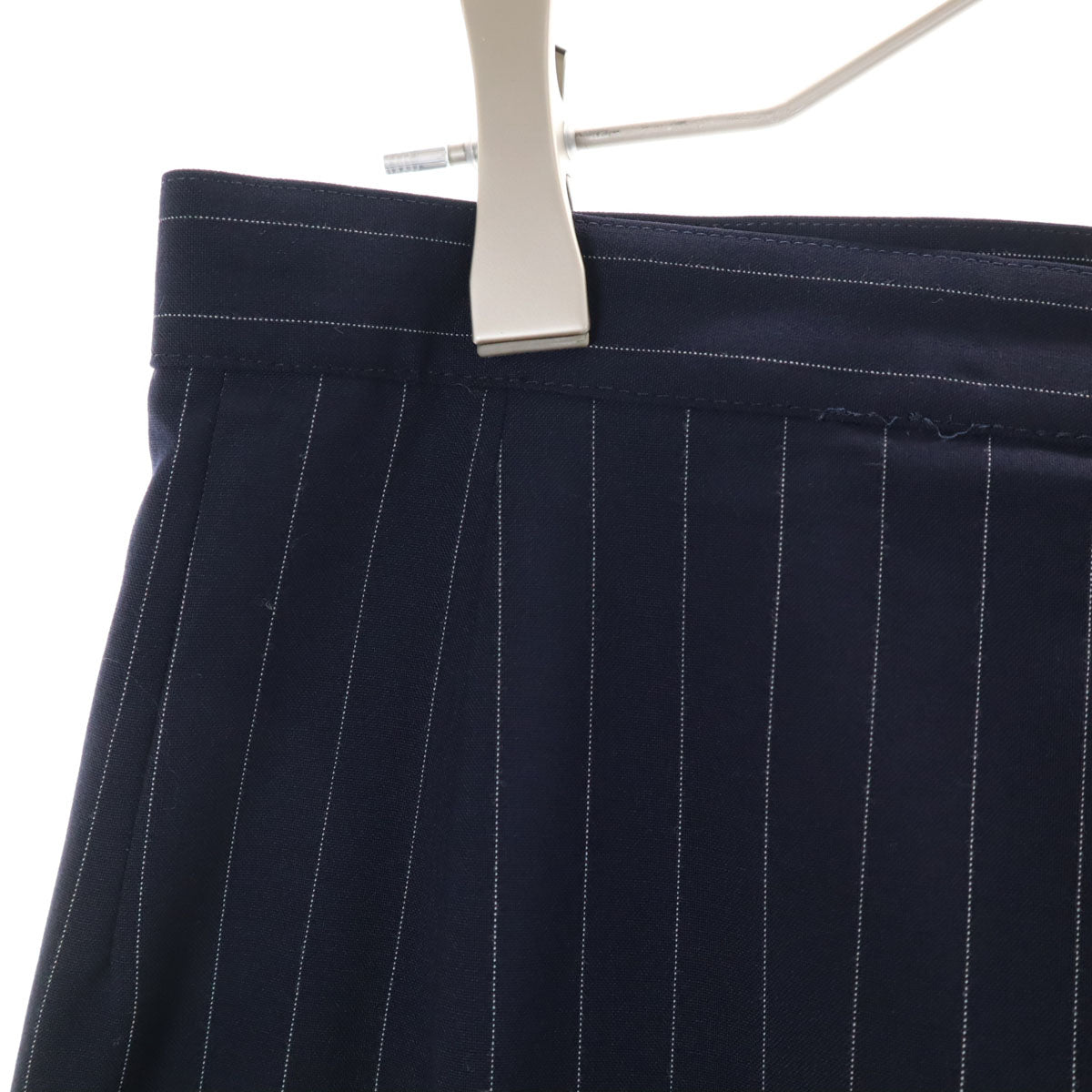 Burberrys バーバリーズ 90s ウール オールド ストライプ柄 スカートスーツ 上下 セットアップ 11 ネイビー ダブルボタン レディース