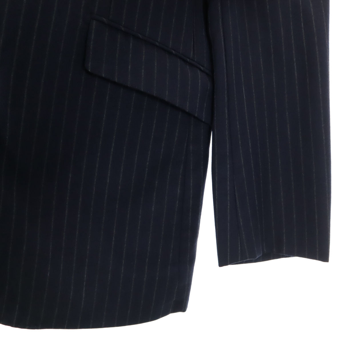 BURBERRY BLACK LABEL バーバリーブラックレーベル 日本製 ウール ストライプ柄 スーツ 上下 セットアップ 38R ネイビー 三陽商会 メンズ