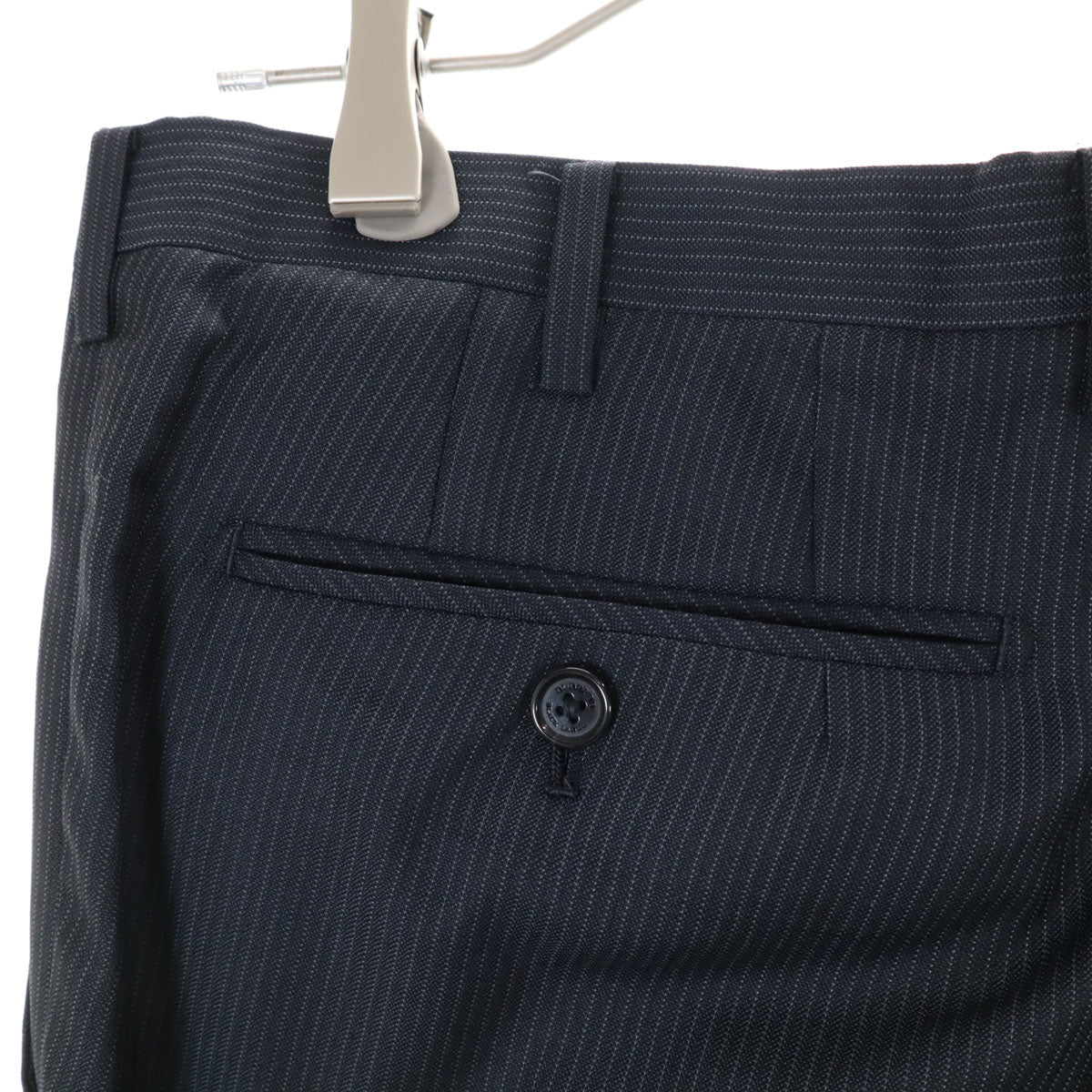 BURBERRY BLACK LABEL バーバリーブラックレーベル ウールブレンド ストライプ柄 スーツ 上下 セットアップ L/82 グレー 三陽商会 3ピース メンズ