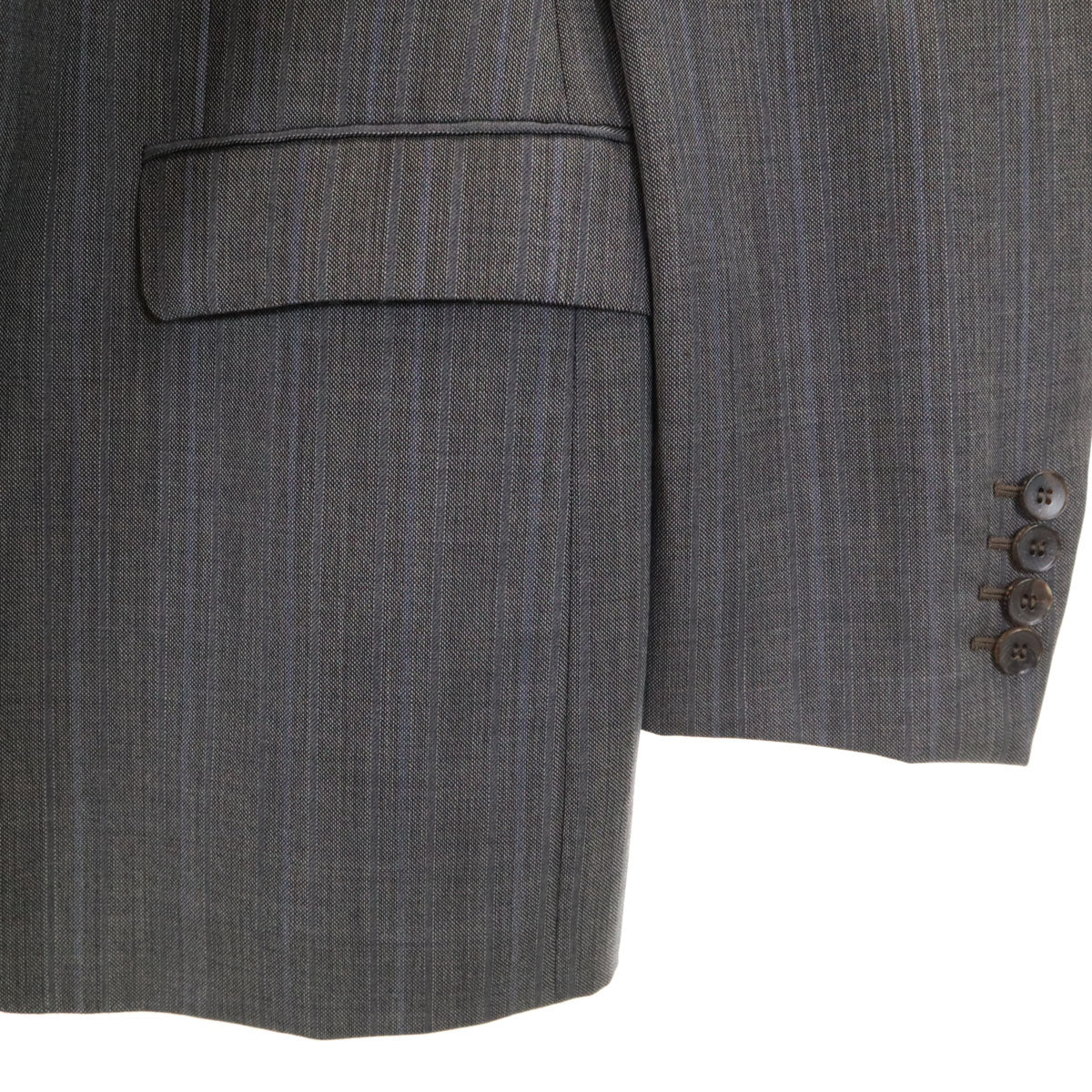 GUCCI グッチ ウール ストライプ柄 スーツ 上下 セットアップ 46R グレー メンズ