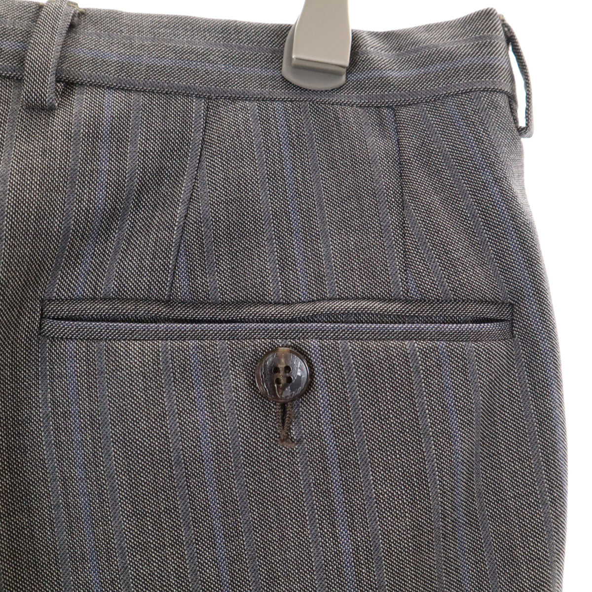 GUCCI グッチ ウール ストライプ柄 スーツ 上下 セットアップ 46R グレー メンズ