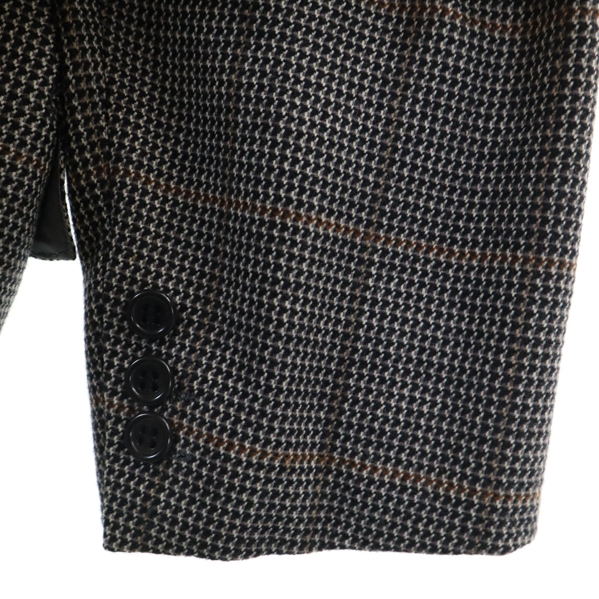YVES SAINT LAURENT イヴサンローラン 90s オールド チェック柄 テーラードジャケット 98/88/175 グレー メンズ