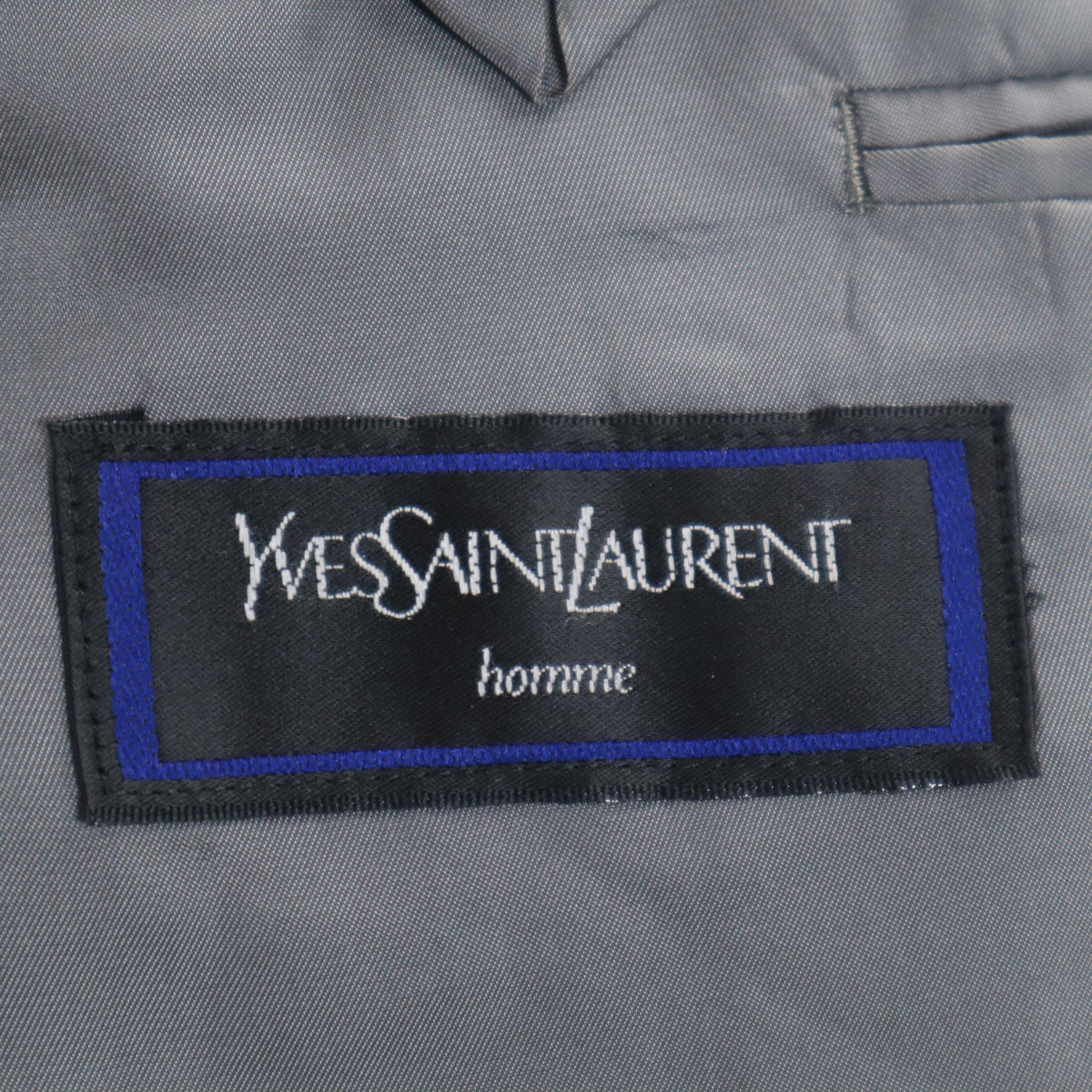 YVES SAINT LAURENT イヴサンローラン 90s オールド チェック柄 テーラードジャケット 98/88/175 グレー メンズ