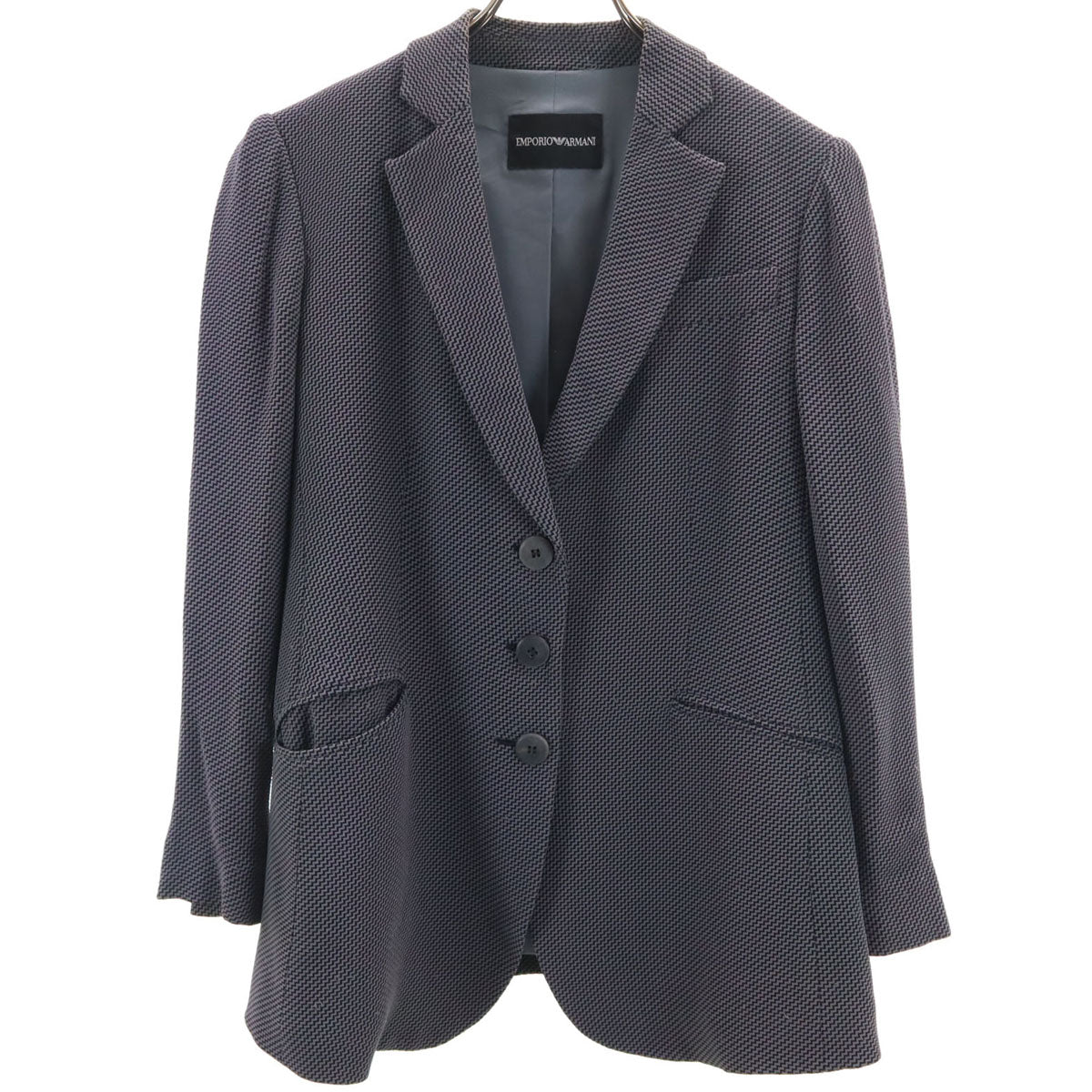 Emporio Armani エンポリオアルマーニ ブルガリア製 テーラードジャケット 42 グレー レディース