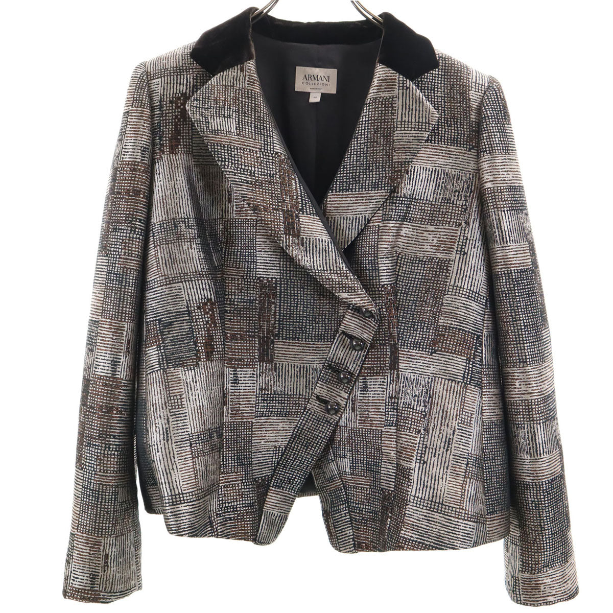 ARMANI COLLEZIONI アルマーニ コレツィオーニ イタリア製 テーラードジャケット 46 ベージュ系 レディース