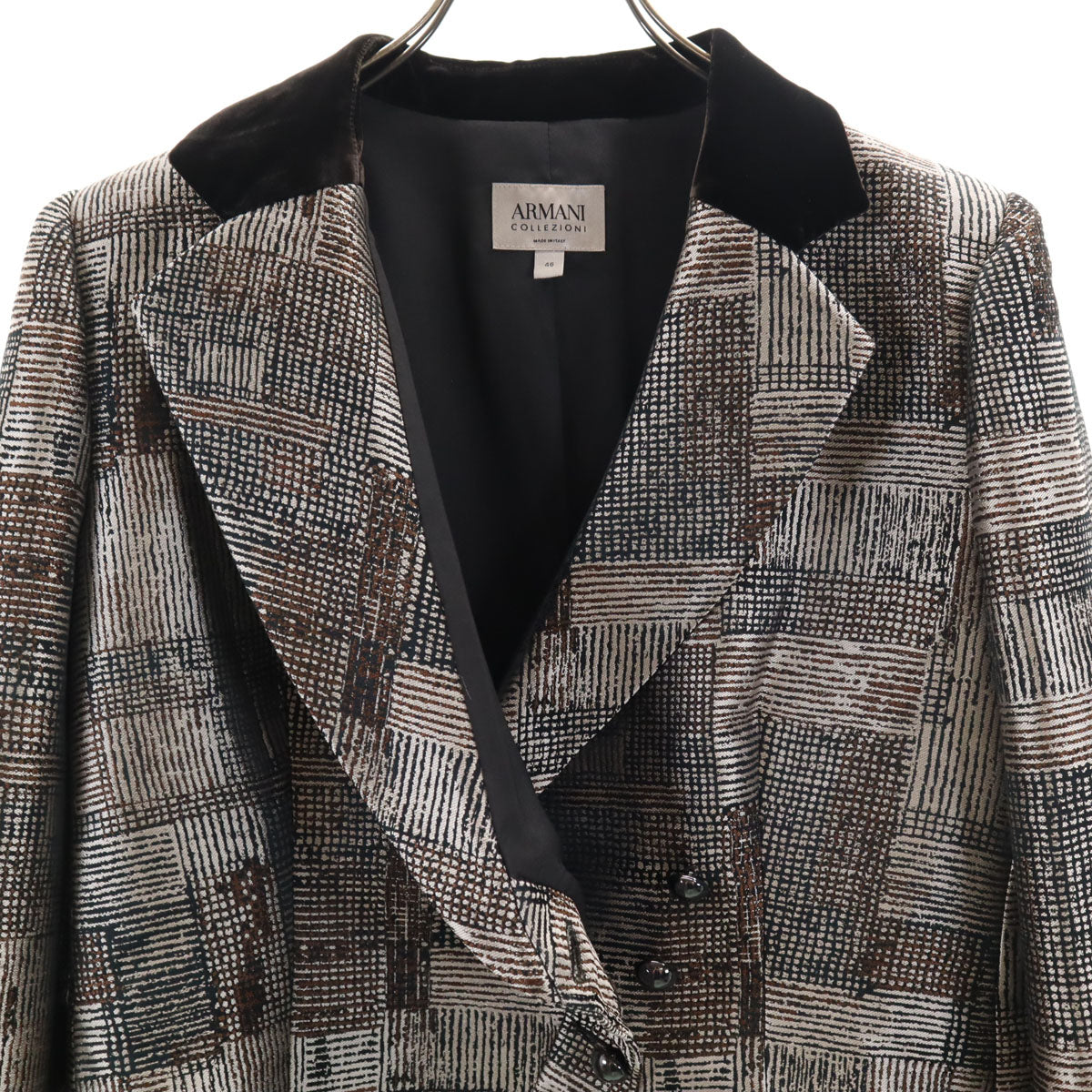 ARMANI COLLEZIONI アルマーニ コレツィオーニ イタリア製 テーラードジャケット 46 ベージュ系 レディース