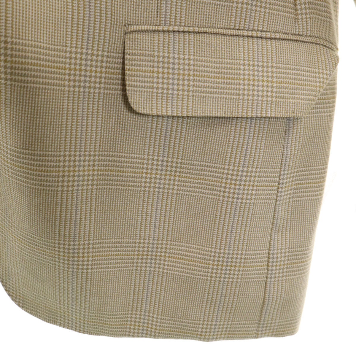 MONSIEUR GIVENCHY ムッシュ ジバンシイ 90s カシミヤ100% オールド チェック柄 テーラードジャケット 92/82/160 クリーム系 メンズ