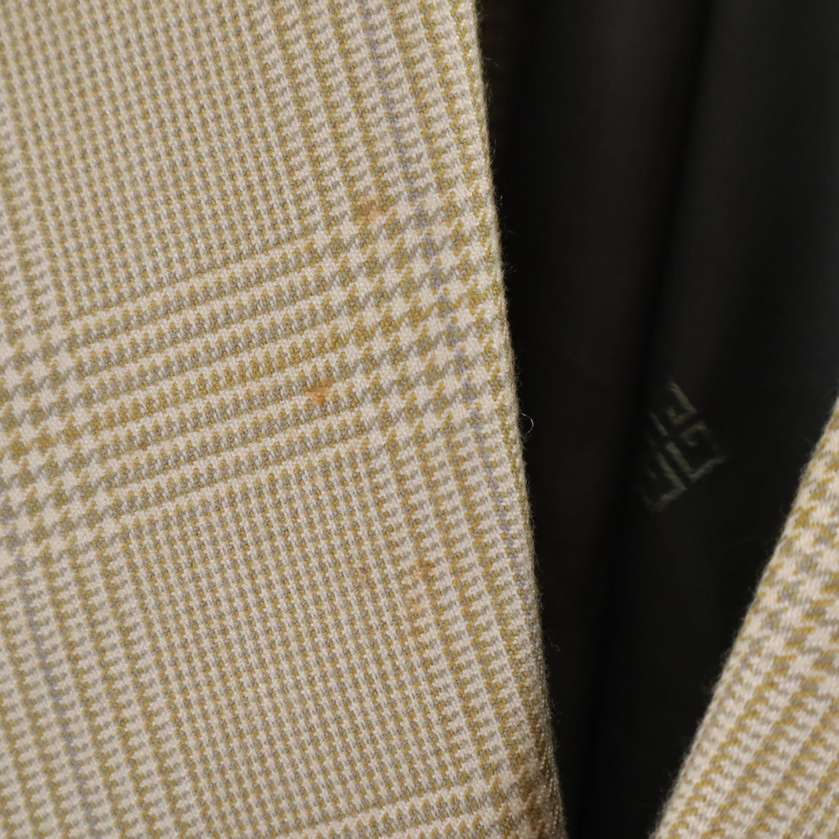 MONSIEUR GIVENCHY ムッシュ ジバンシイ 90s カシミヤ100% オールド チェック柄 テーラードジャケット 92/82/160 クリーム系 メンズ