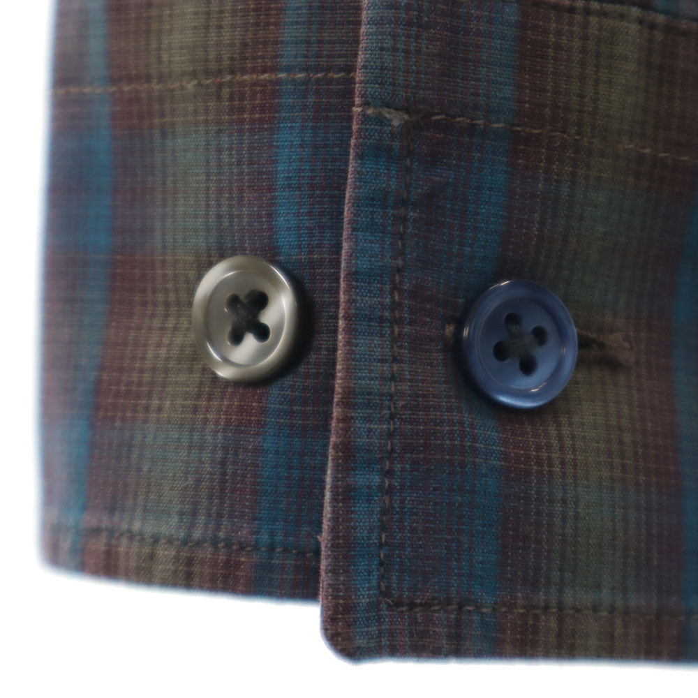 MARC JACOBS マークジェイコブス 2011年モデル イタリア製 チェック柄 長袖 ボタンダウンシャツ 46 ブルー メンズ