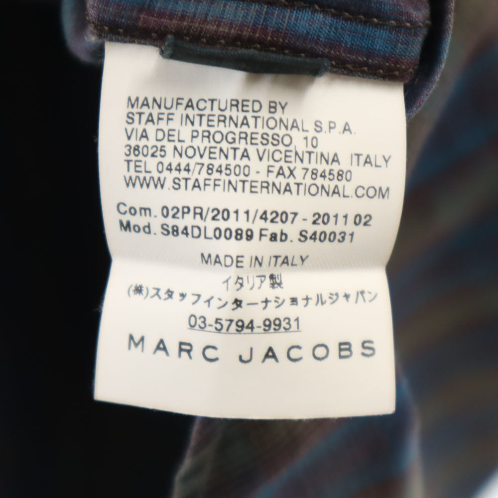 MARC JACOBS マークジェイコブス 2011年モデル イタリア製 チェック柄 長袖 ボタンダウンシャツ 46 ブルー メンズ