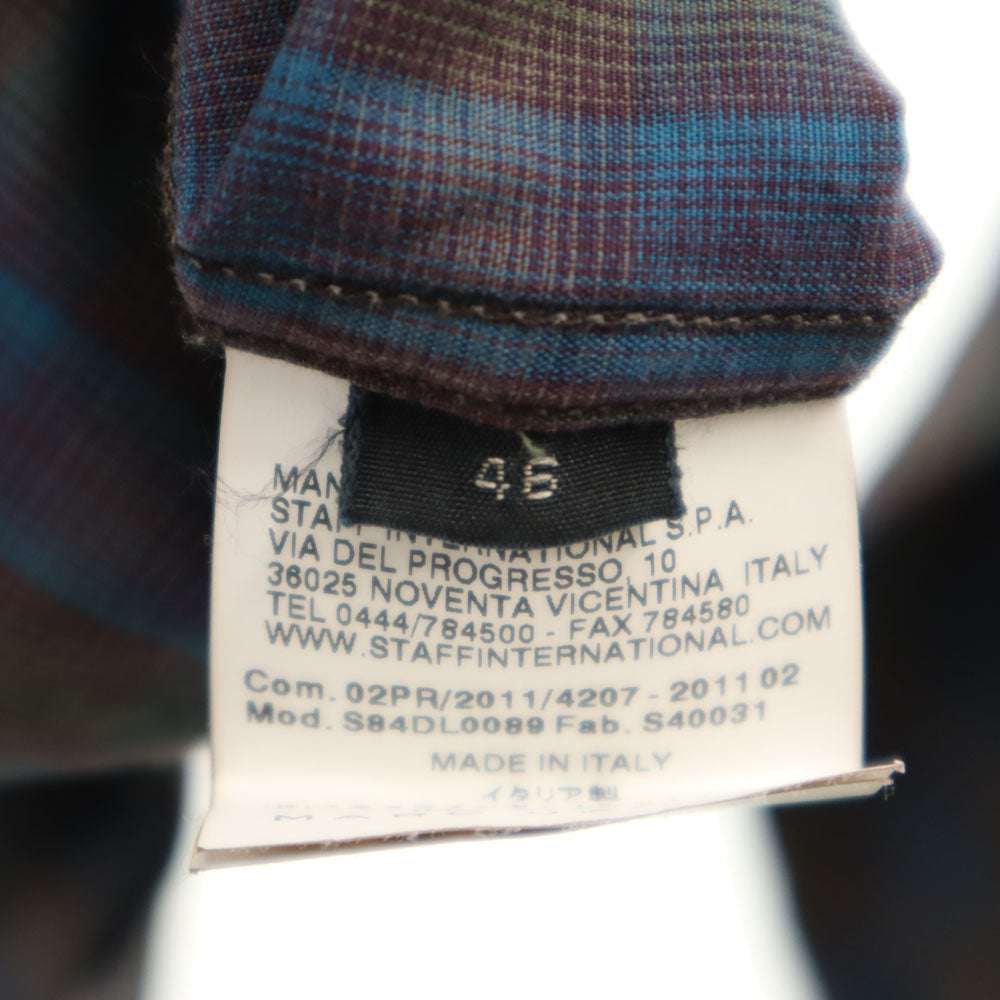 MARC JACOBS マークジェイコブス 2011年モデル イタリア製 チェック柄 長袖 ボタンダウンシャツ 46 ブルー メンズ