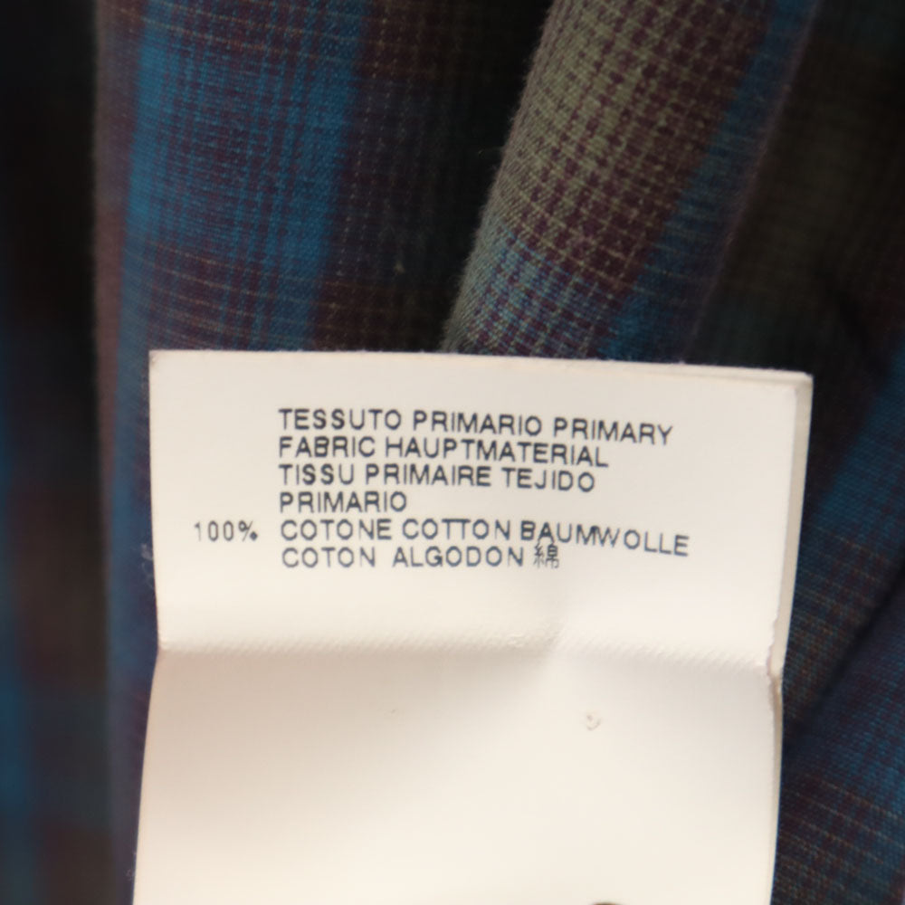 MARC JACOBS マークジェイコブス 2011年モデル イタリア製 チェック柄 長袖 ボタンダウンシャツ 46 ブルー メンズ