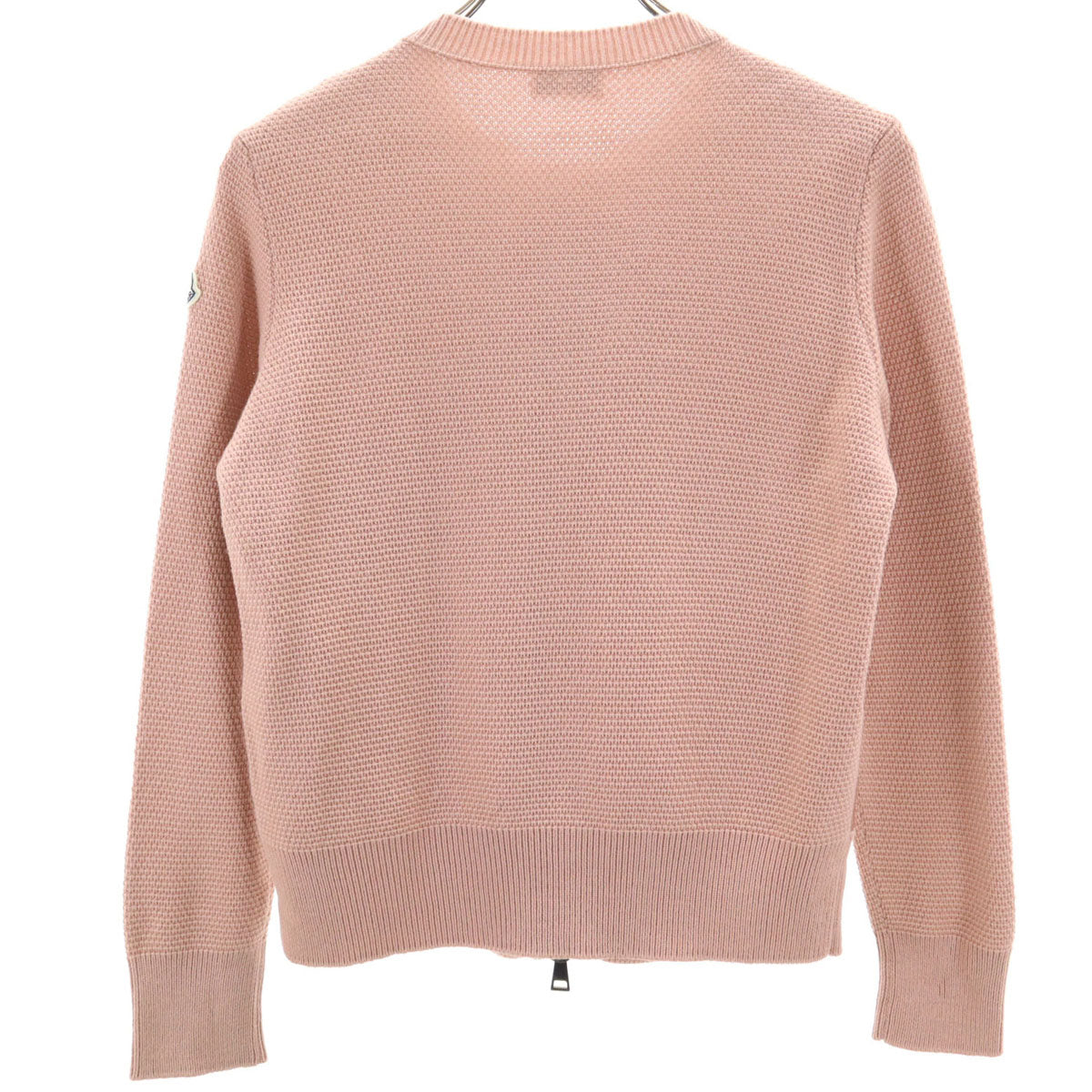 MONCLER モンクレール 長袖 ニット切替 ダウン カーディガン S ピンク レディース