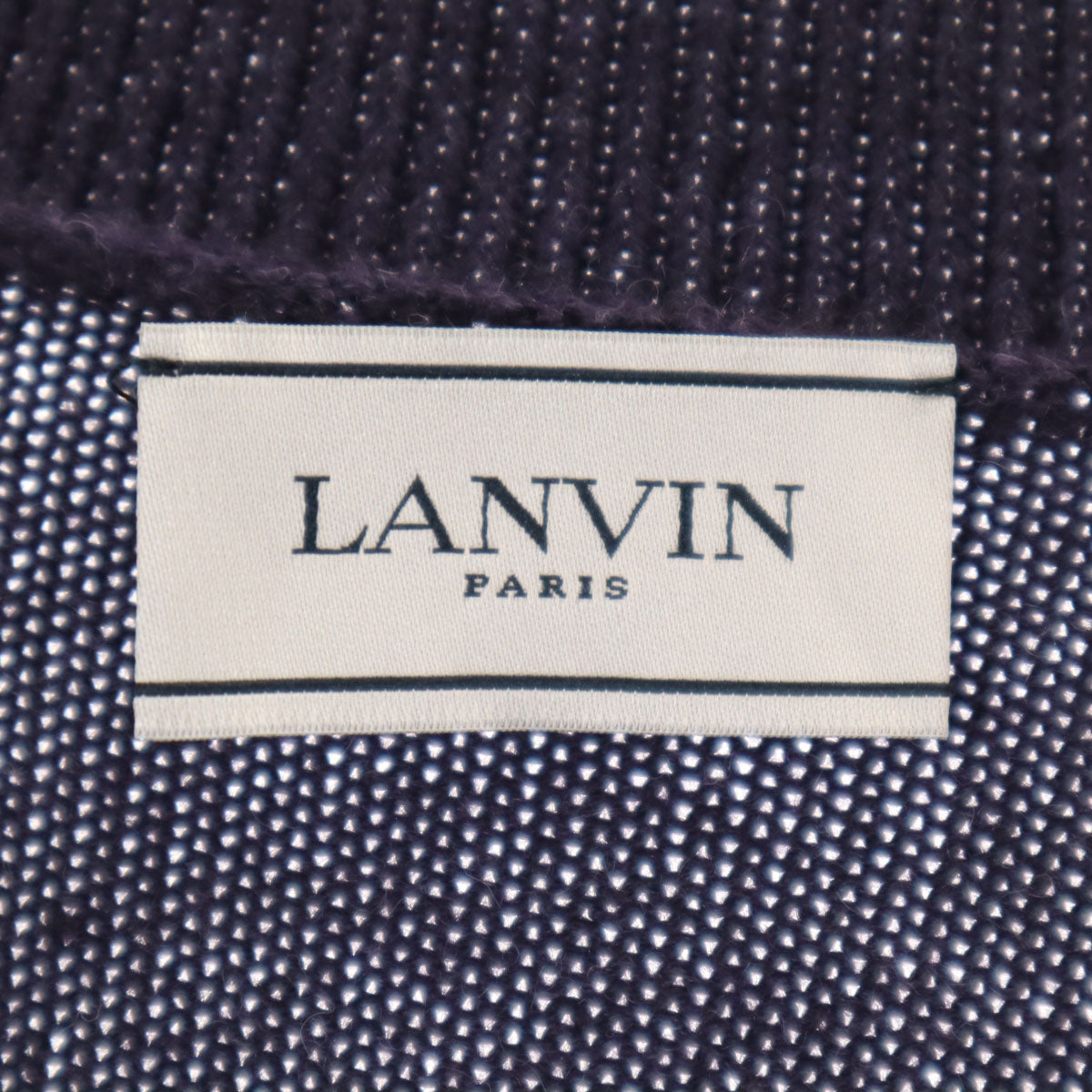 LANVIN ランバン イタリア製 ウールブレンド 長袖 ニットカーディガン S パープル レディース