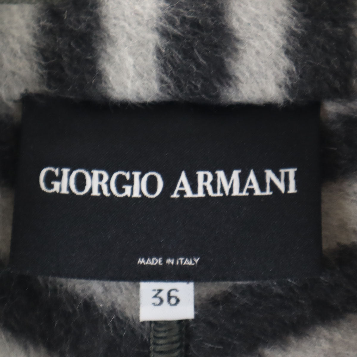 GIORGIO ARMANI ジョルジオアルマーニ イタリア製 アルパカブレンド 総柄 ジャケット 36 グレー系 レディース