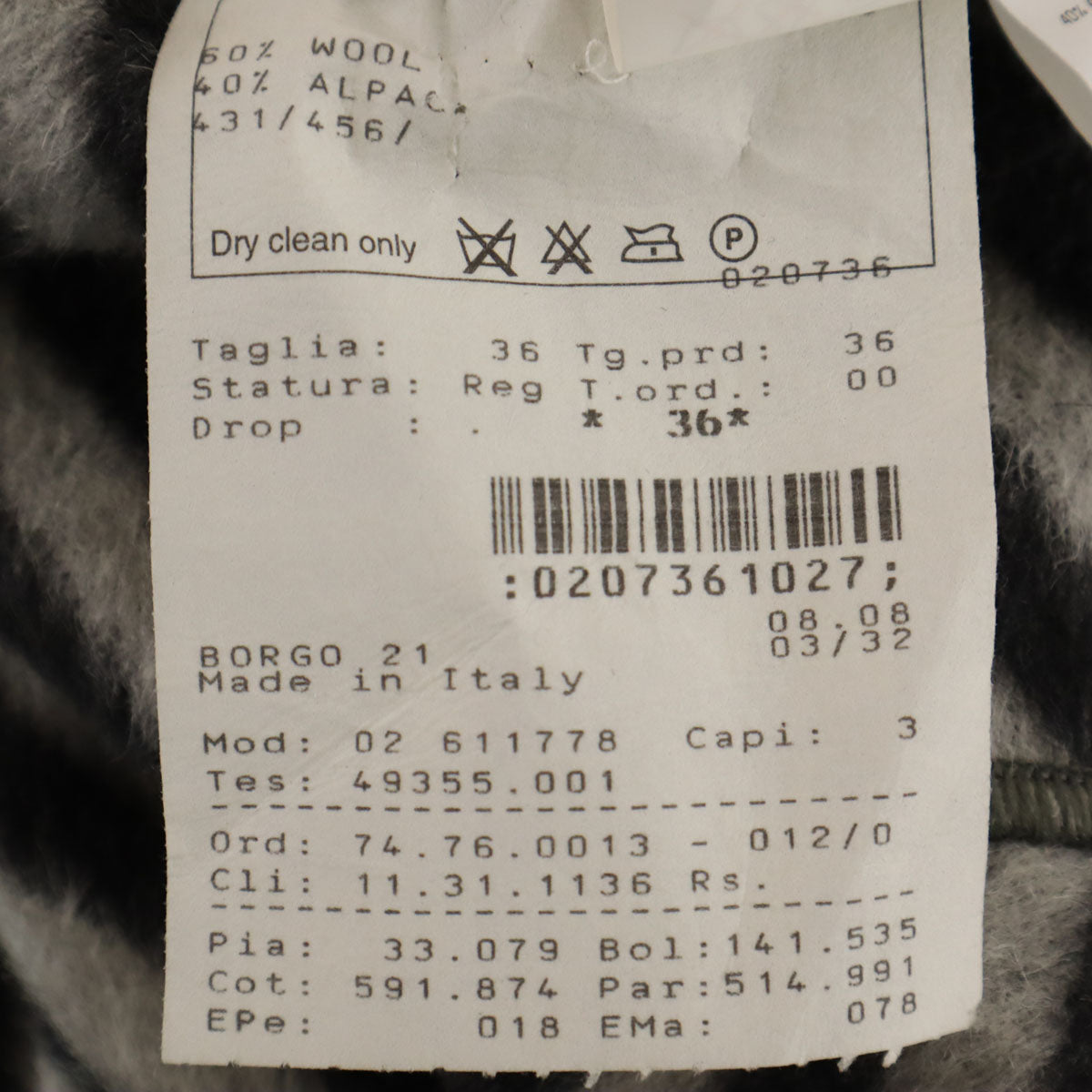 GIORGIO ARMANI ジョルジオアルマーニ イタリア製 アルパカブレンド 総柄 ジャケット 36 グレー系 レディース