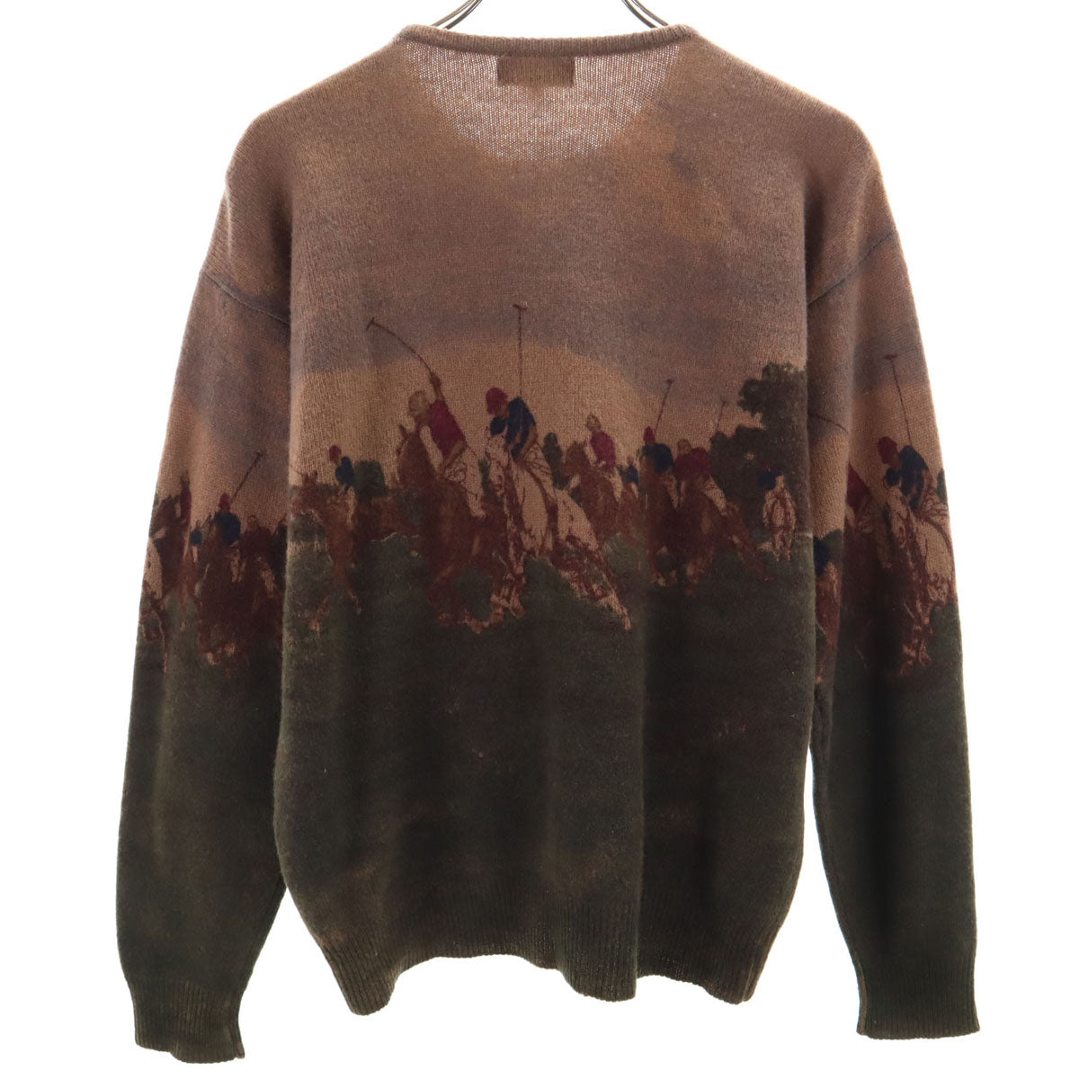 RALPH LAUREN ラルフローレン 90s オールド ホース柄 長袖 セーター L ブラウン ニット レディース
