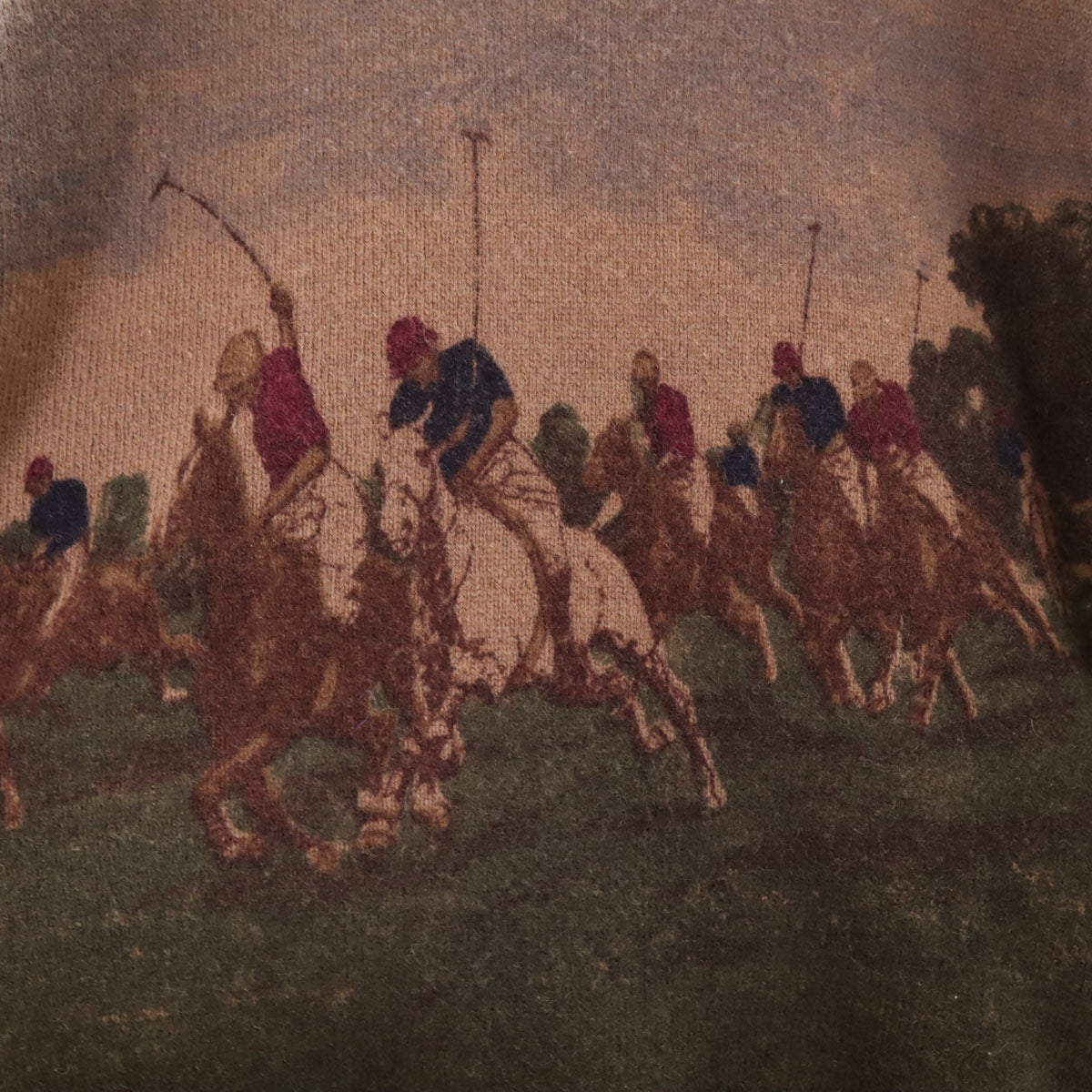 RALPH LAUREN ラルフローレン 90s オールド ホース柄 長袖 セーター L ブラウン ニット レディース