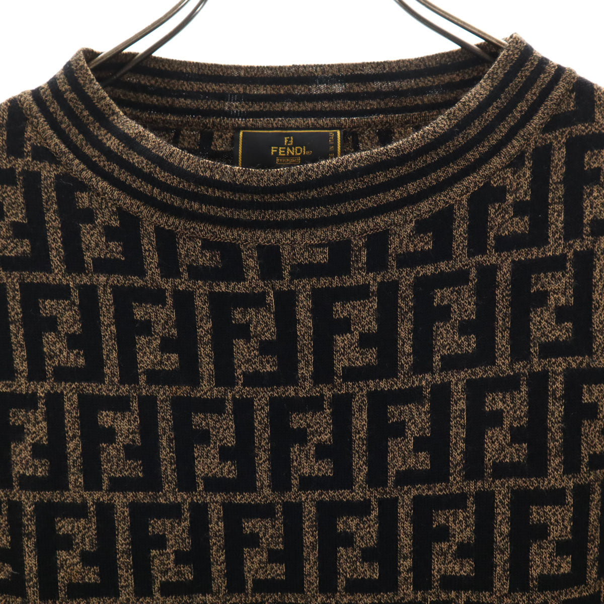 FENDI フェンディ イタリア製 ズッカ柄 長袖 セーター 40 ブラウン ニット レディース