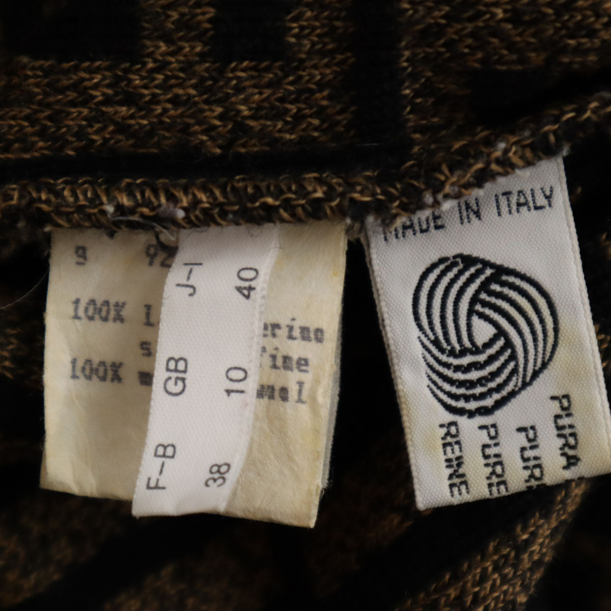 FENDI フェンディ イタリア製 ズッカ柄 長袖 セーター 40 ブラウン ニット レディース