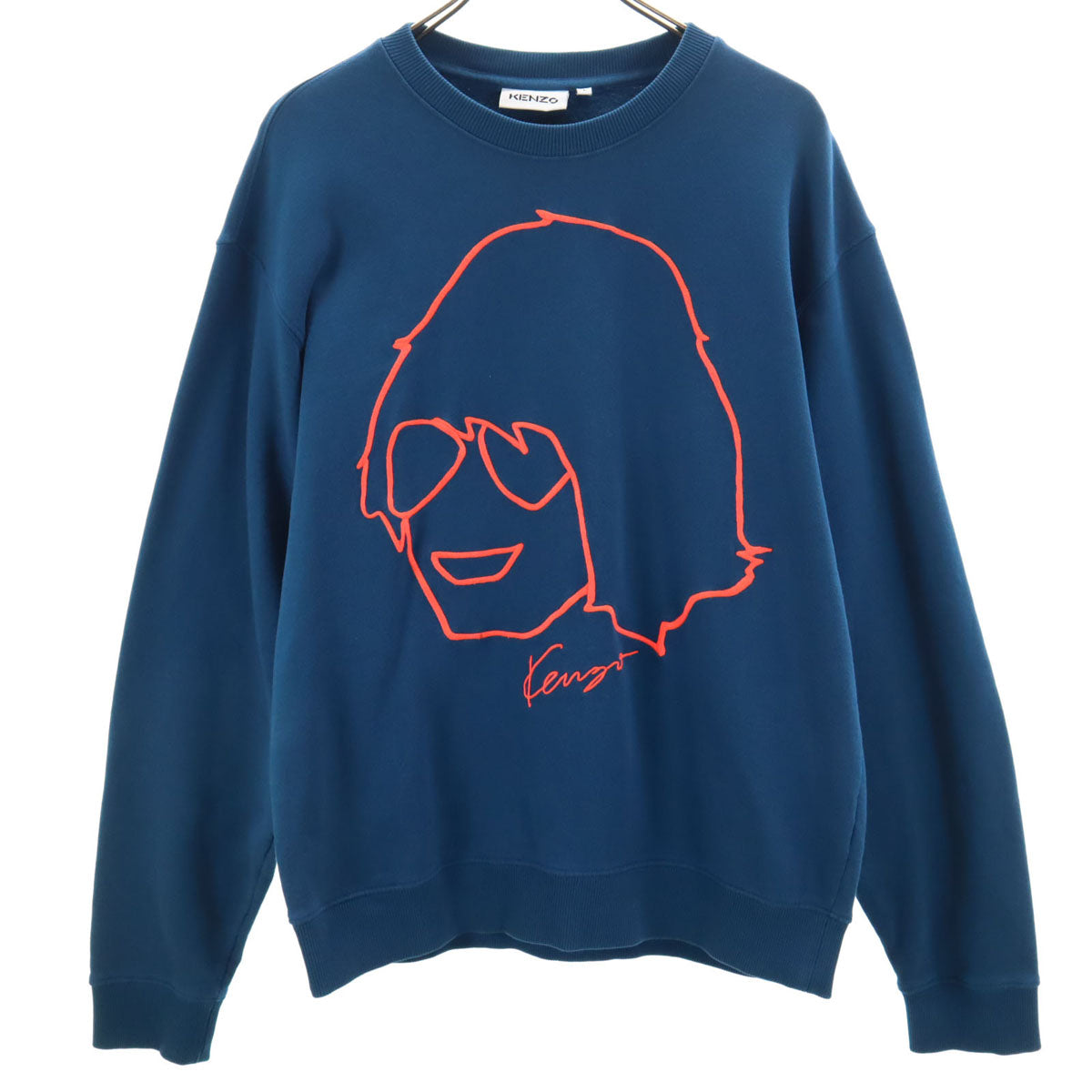 KENZO ケンゾー 長袖 スウェット トレーナー L 青紺 裏起毛 メンズ