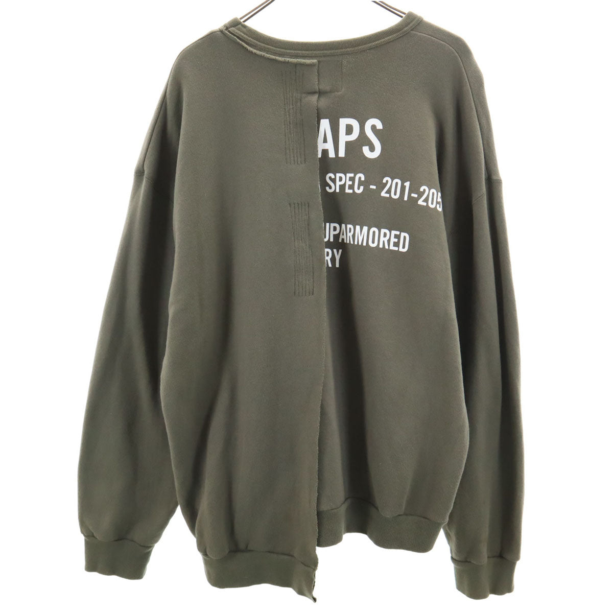 WTAPS ダブルタップス 日本製 長袖 スウェット トレーナー 2 オリーブ系 裏起毛 アシメ メンズ