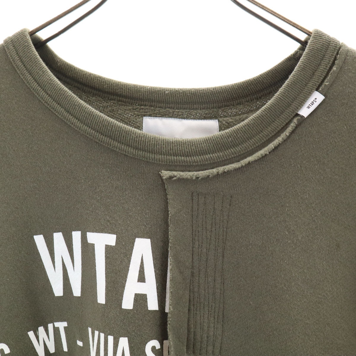 WTAPS ダブルタップス 日本製 長袖 スウェット トレーナー 2 オリーブ系 裏起毛 アシメ メンズ