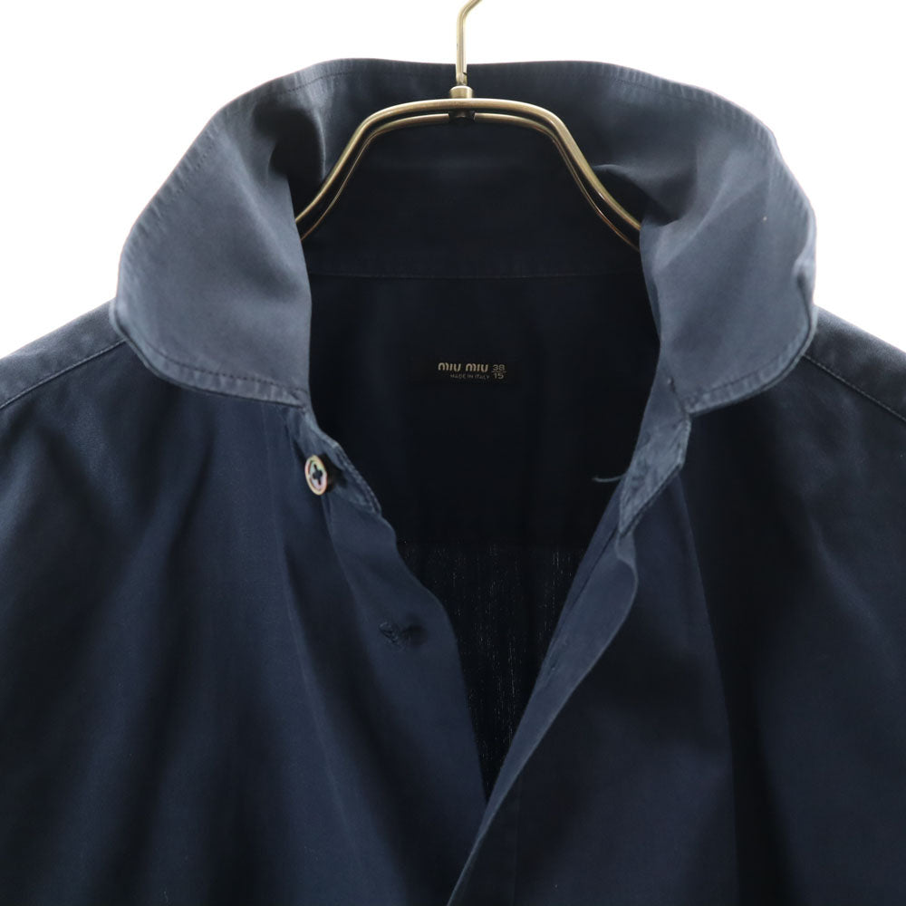 MIUMIU ミュウミュウ イタリア製 長袖 ボタンダウンシャツ 38/15 ブルー メンズ