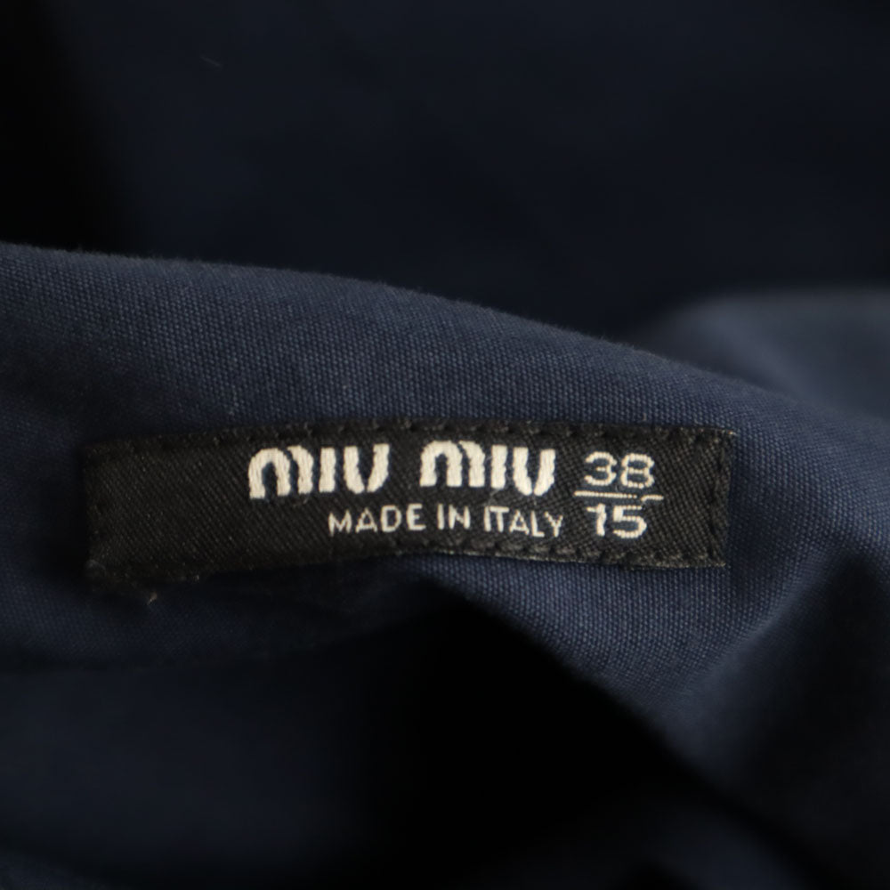 MIUMIU ミュウミュウ イタリア製 長袖 ボタンダウンシャツ 38/15 ブルー メンズ