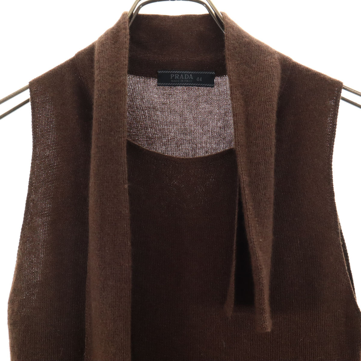 PRADA プラダ イタリア製 ノースリーブ ニット 44 ブラウン レディース