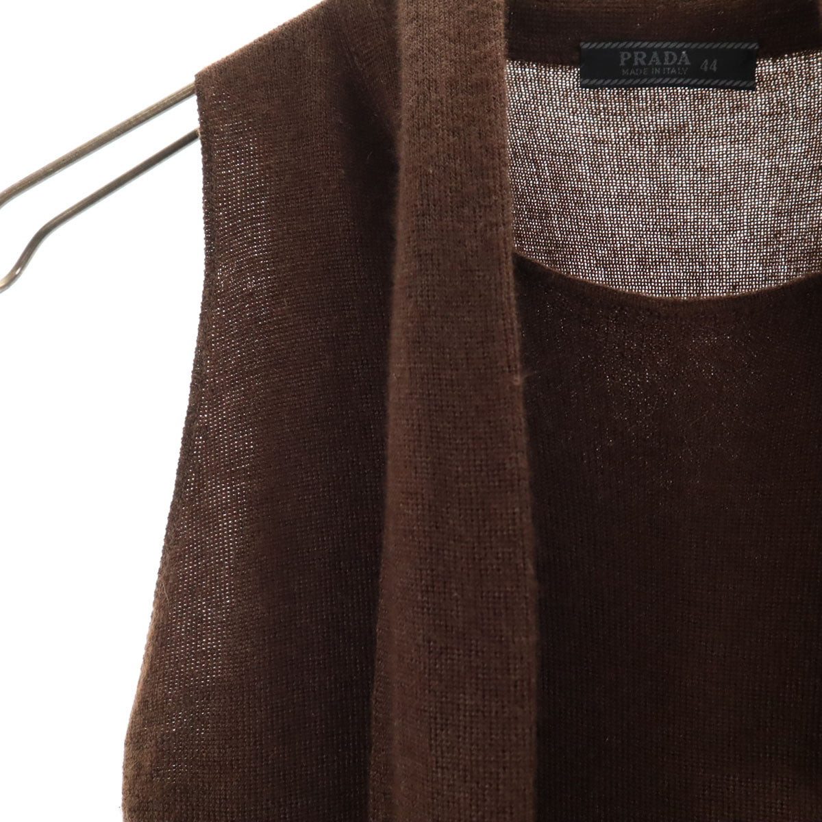 PRADA プラダ イタリア製 ノースリーブ ニット 44 ブラウン レディース