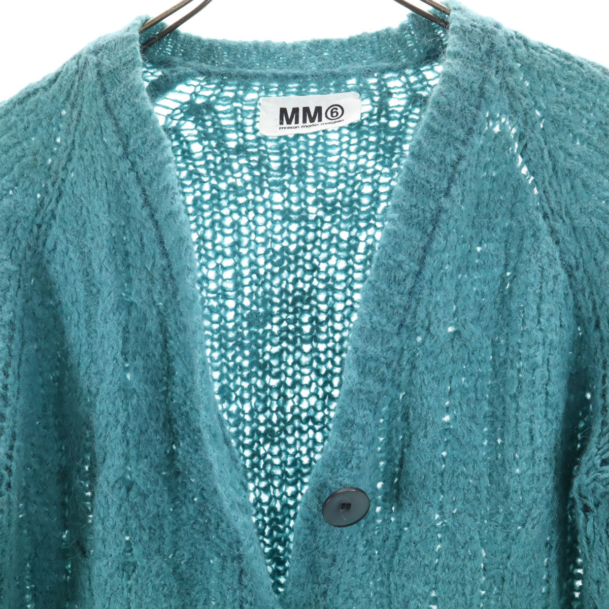 MM6 Maison Martin Margiela エムエムシックス メゾンマルタンマルジェラ イタリア製 長袖 ニットカーディガン M ミント系 レディース