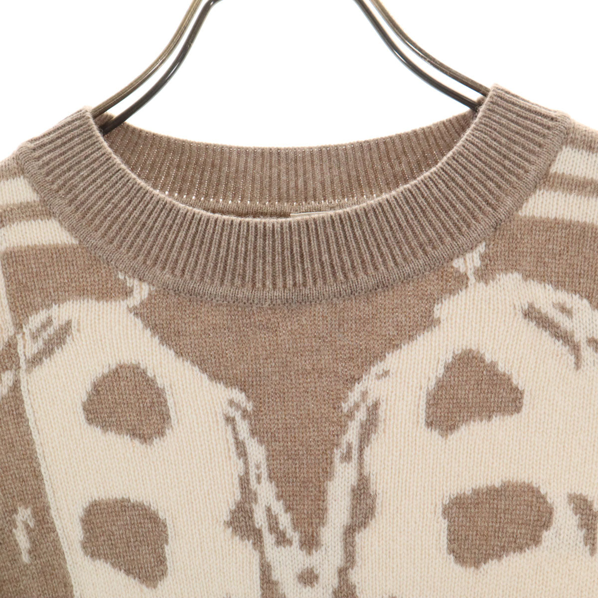 未使用 HERMES エルメス イギリス製 カシミヤ100% 長袖 セーター 34 ベージュ ニット レディース
