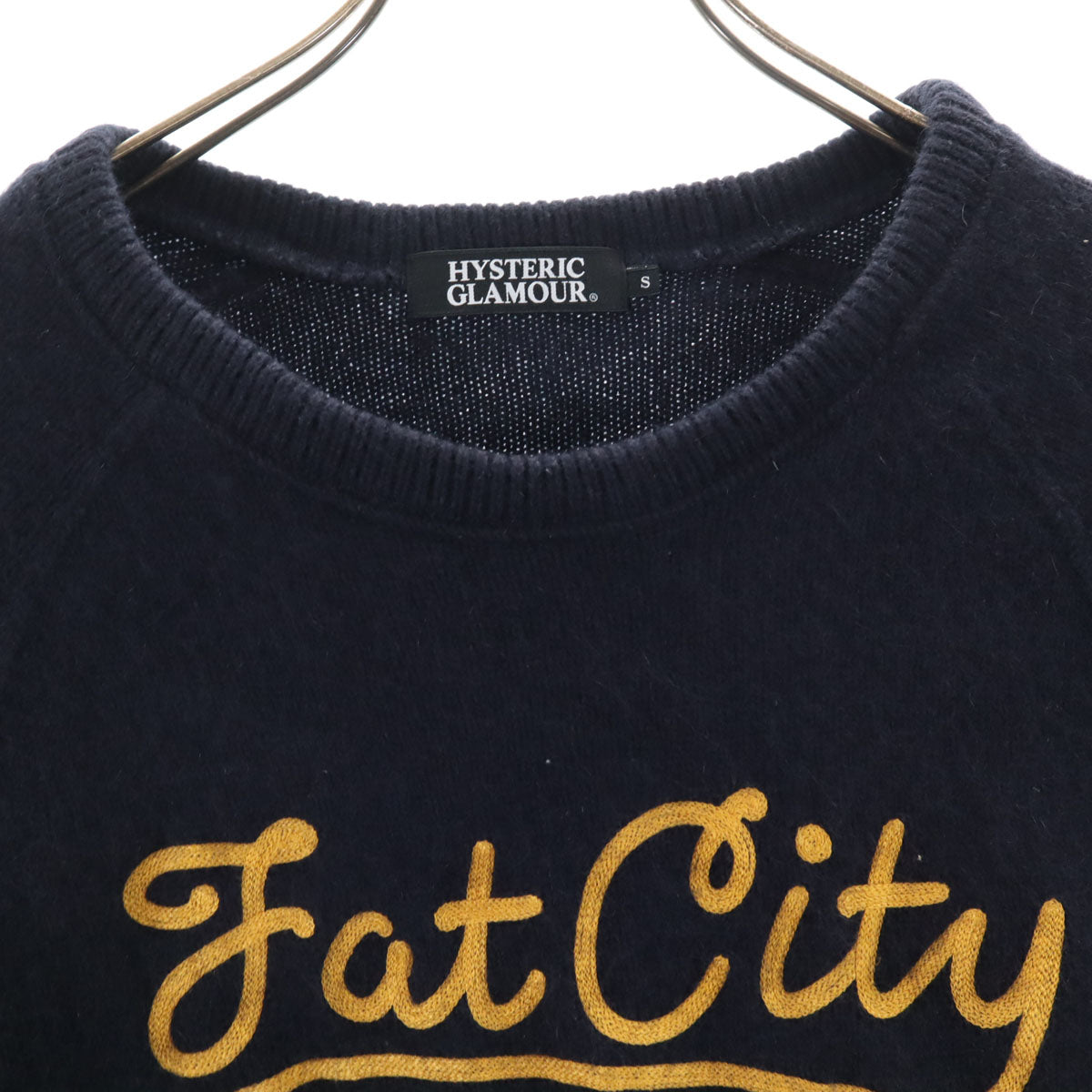 HYSTERIC GLAMOUR ヒステリックグラマー 日本製 アンゴラブレンド 長袖 セーター S ネイビー ニット レディース