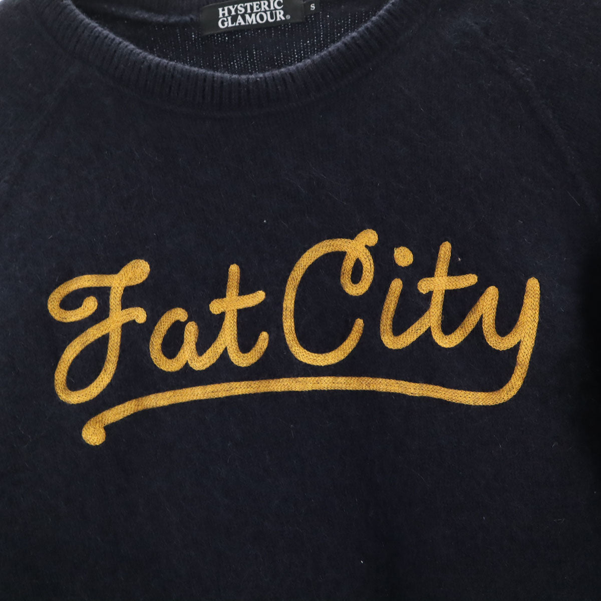 HYSTERIC GLAMOUR ヒステリックグラマー 日本製 アンゴラブレンド 長袖 セーター S ネイビー ニット レディース